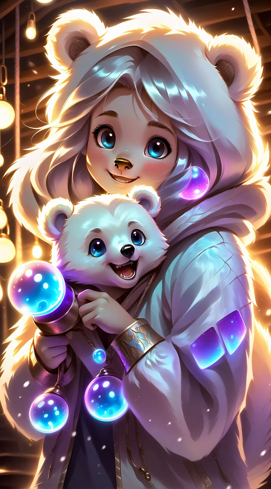 ai character: Arctic Spirit Bear background
