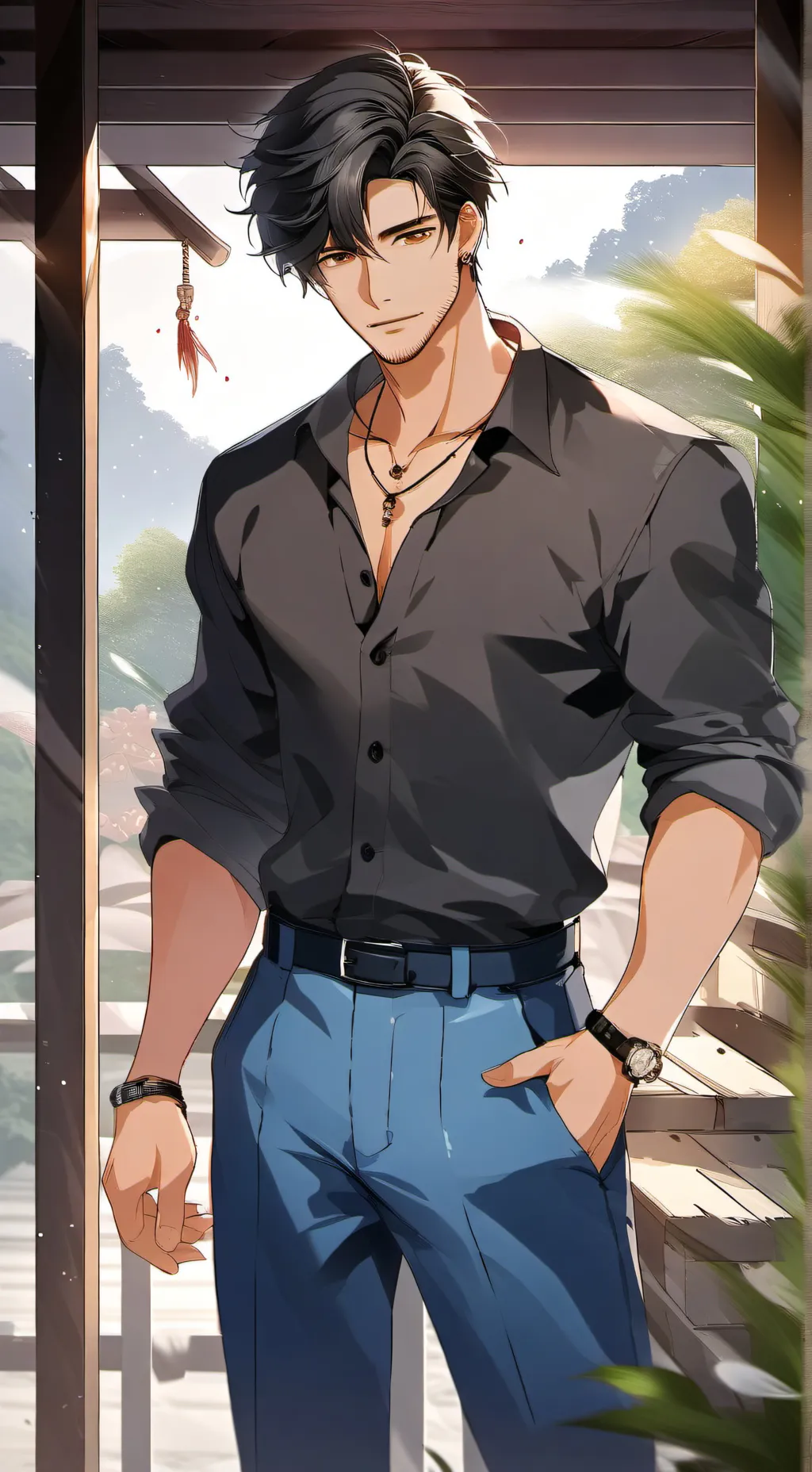 ai character: Henrye  background