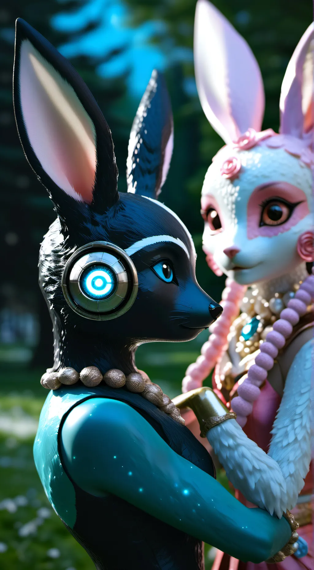 ai character: umbreon x sylveon  background