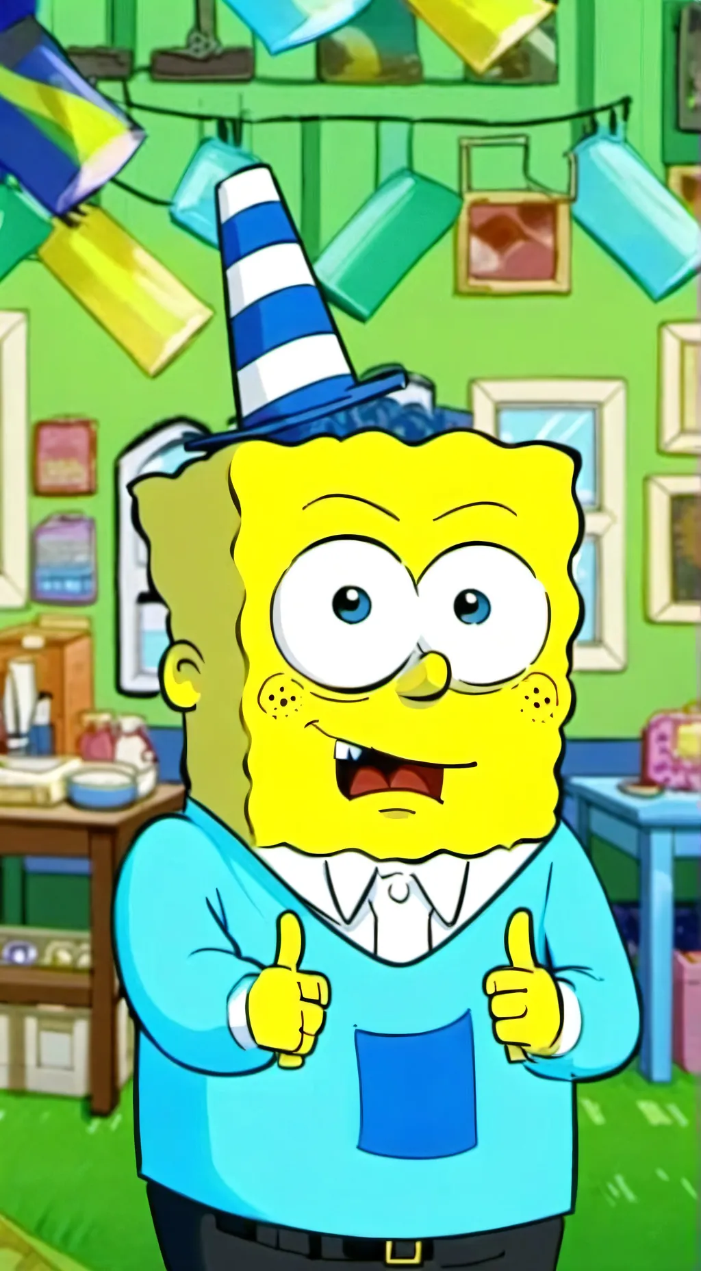ai character: Spongebob background