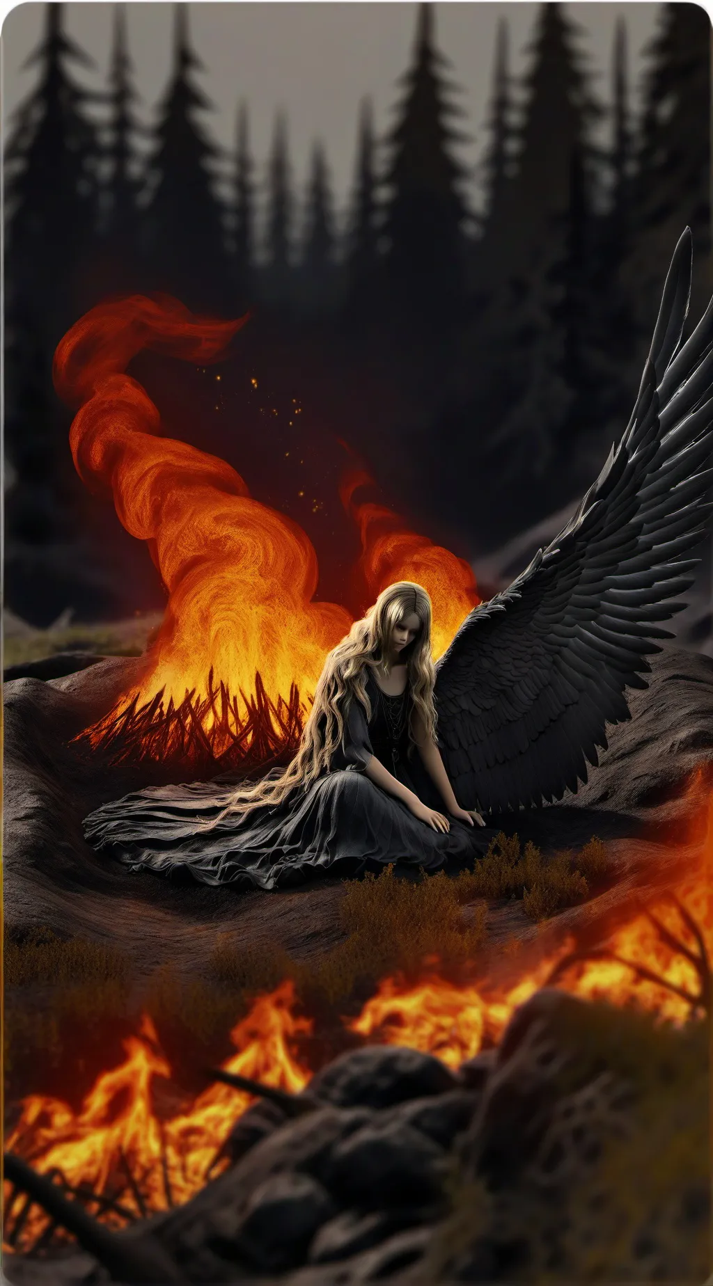 ai character: Fallen goddess mha background