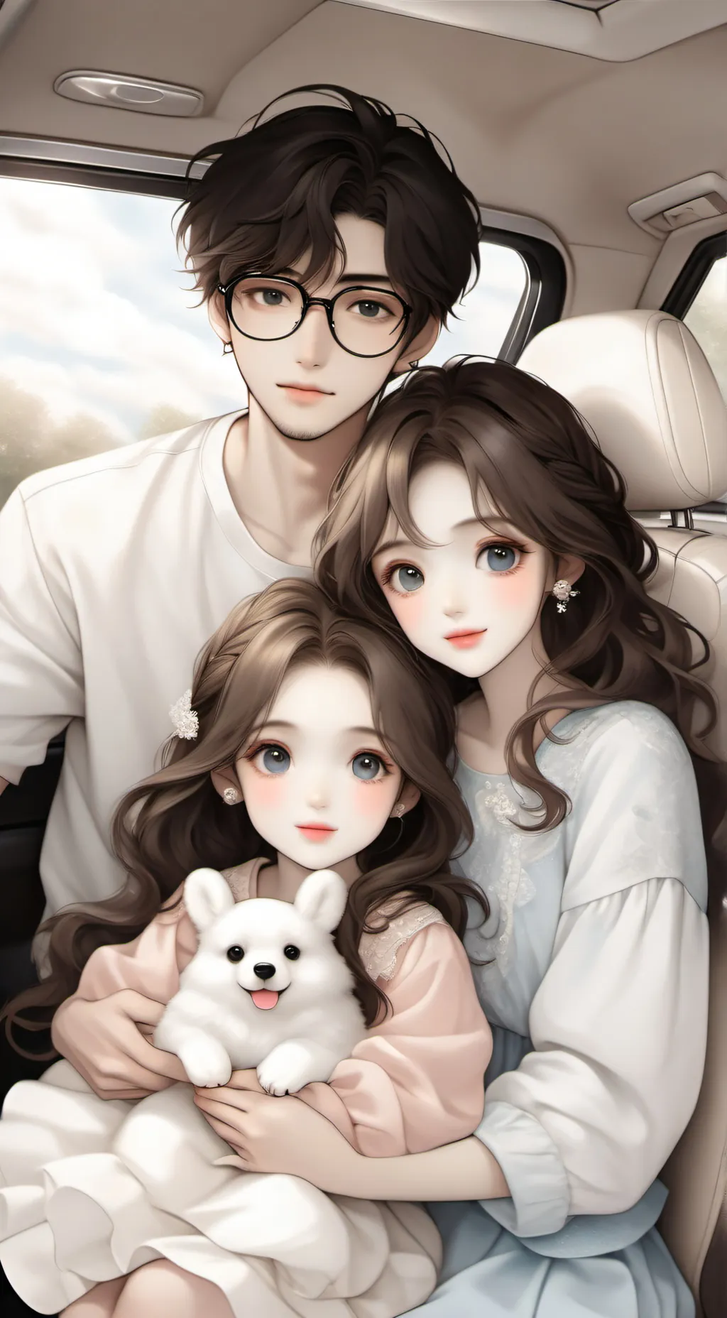 ai character: family rode trip background