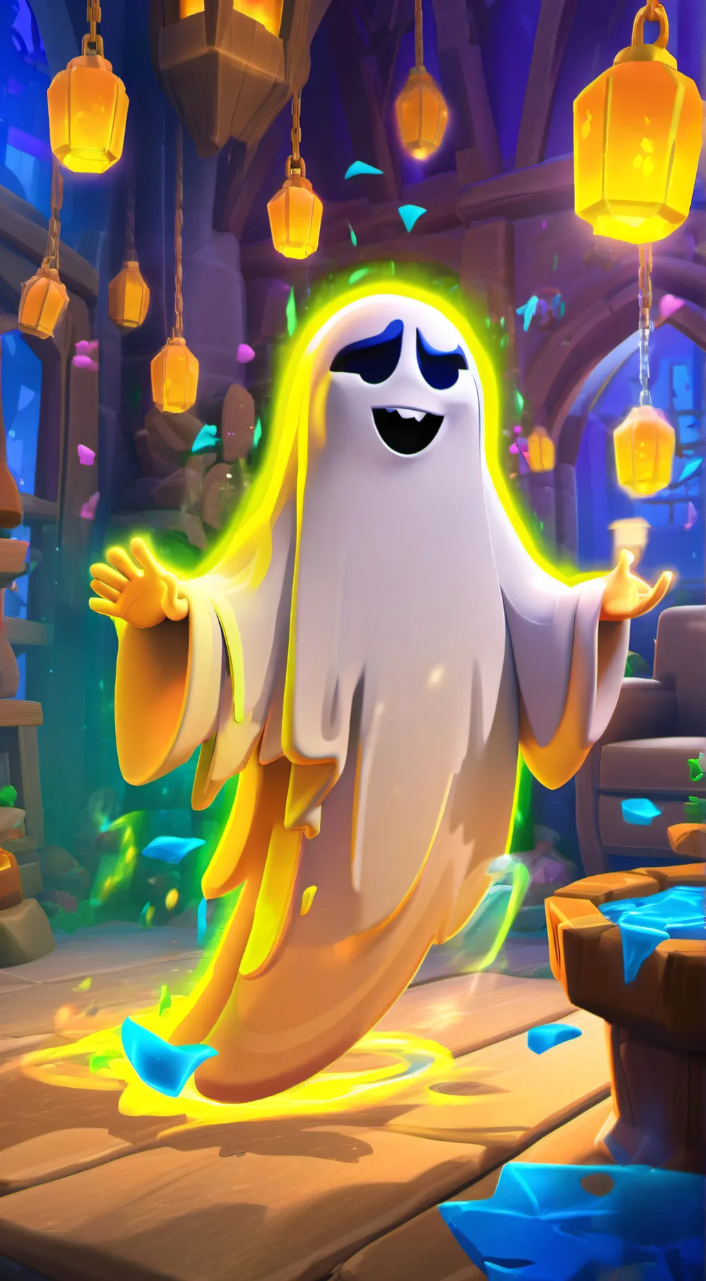 ai character: Acid ghost background