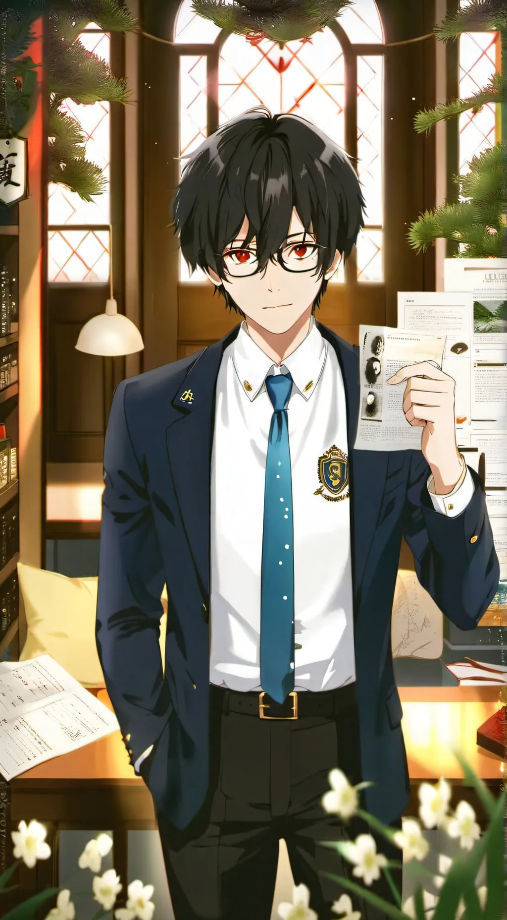 ai character: Mha holiday! background