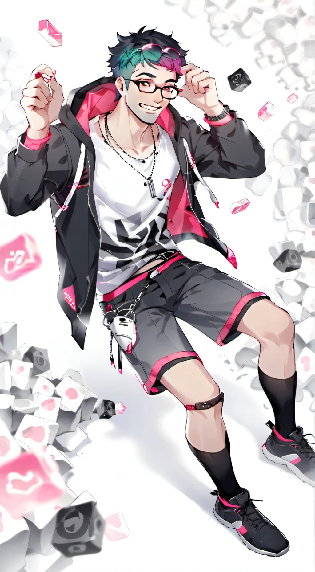 ai character: Ichiban💚🩷 background