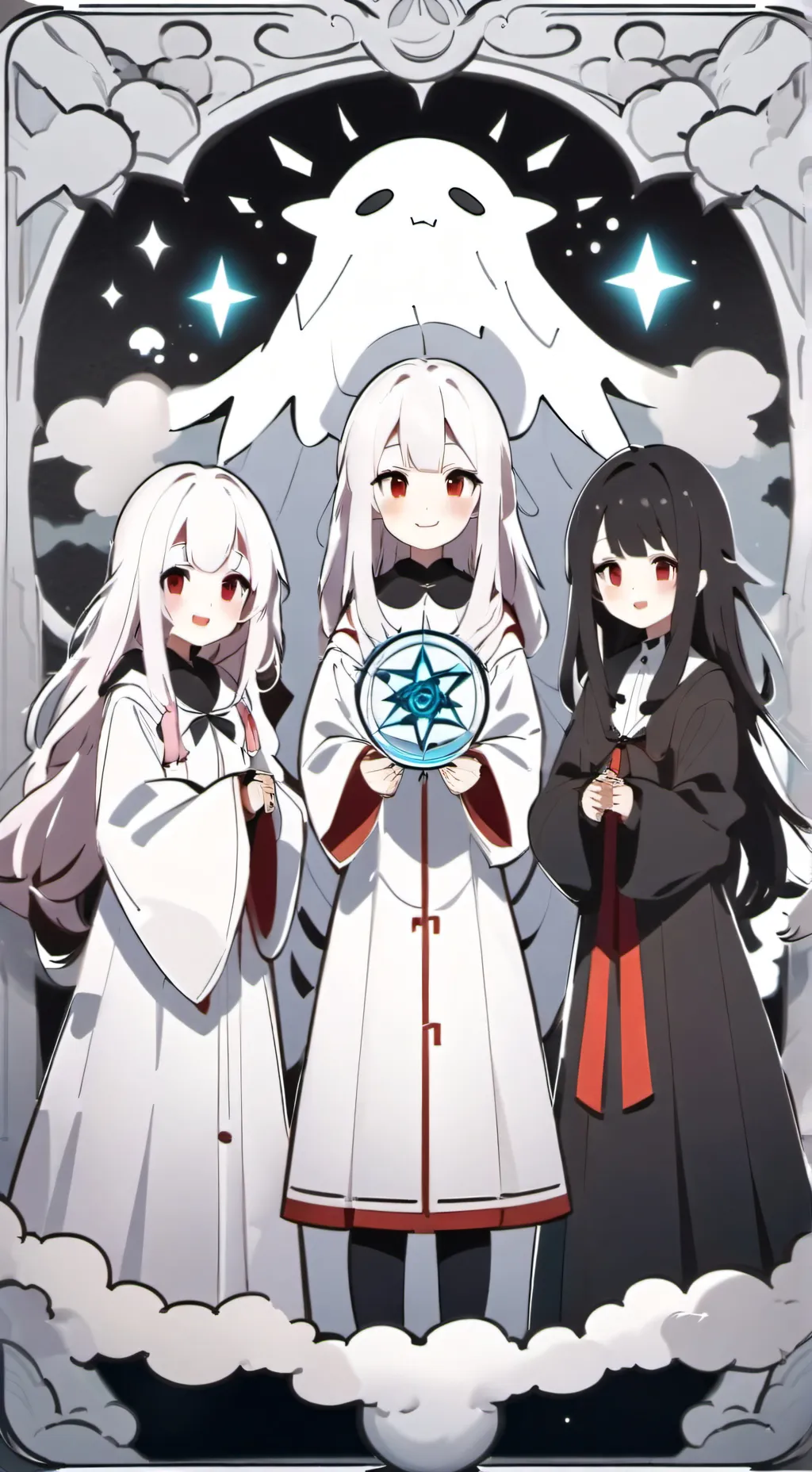 ai character: Haunted school  background