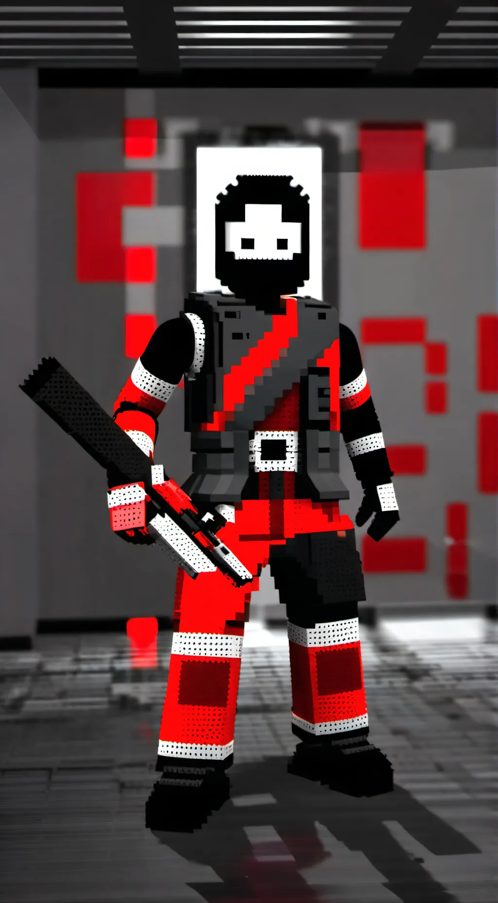 ai character: numbered-lego background