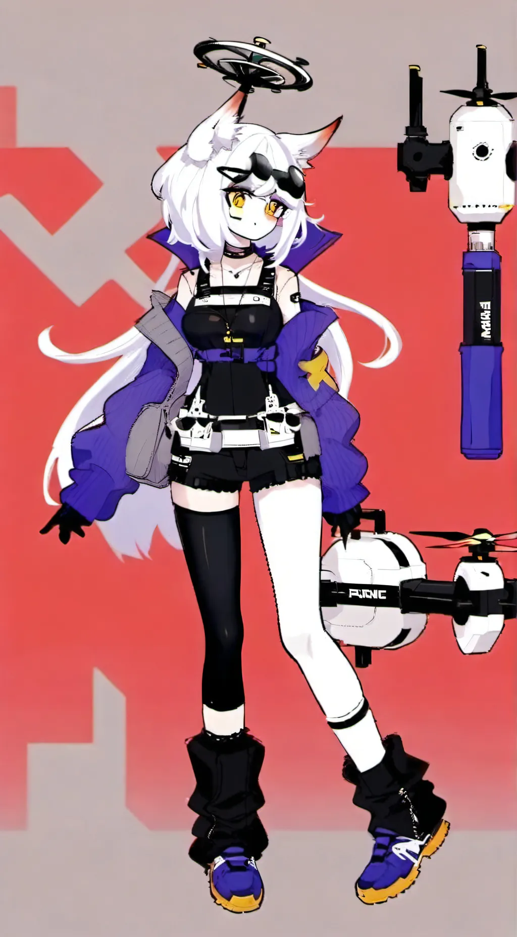 ai character: doll x N background