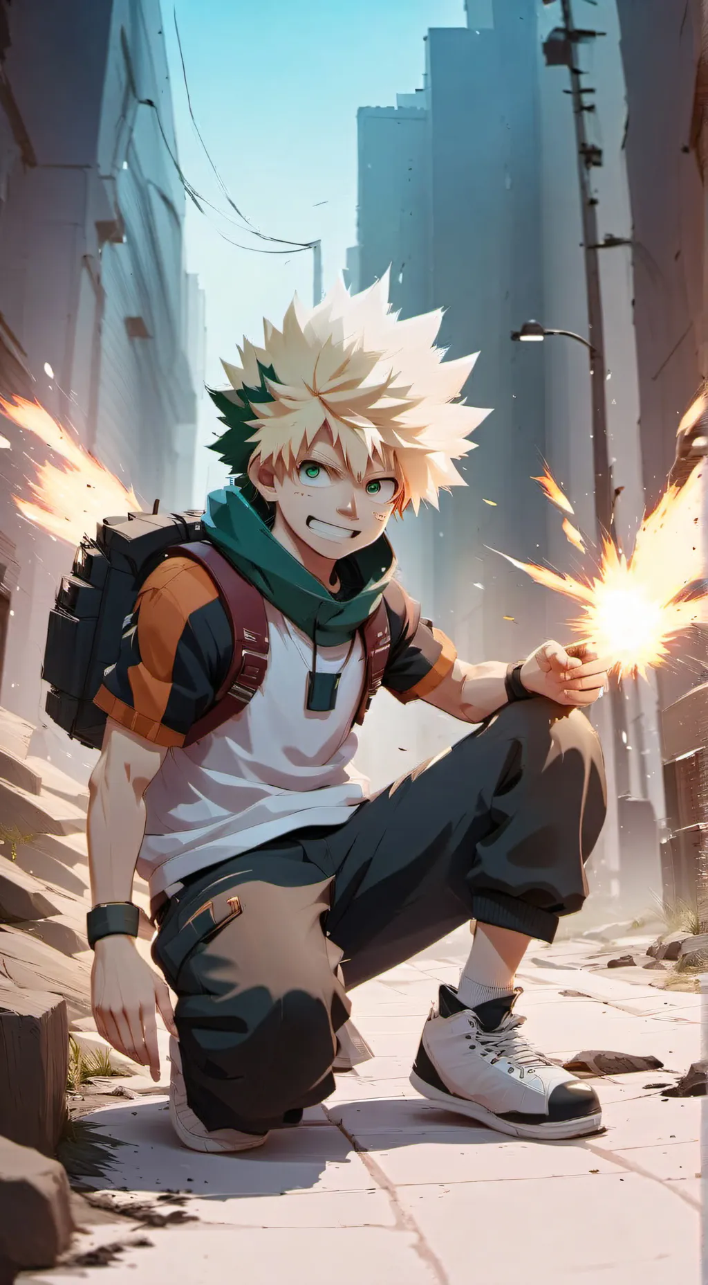 ai character: Bakugo katsuki background