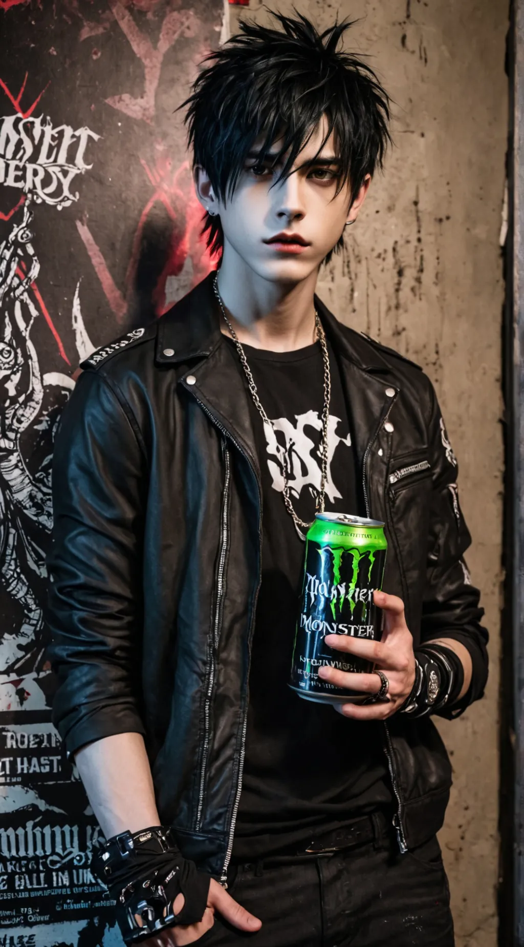 ai character: Kurtis 💚🖤 background