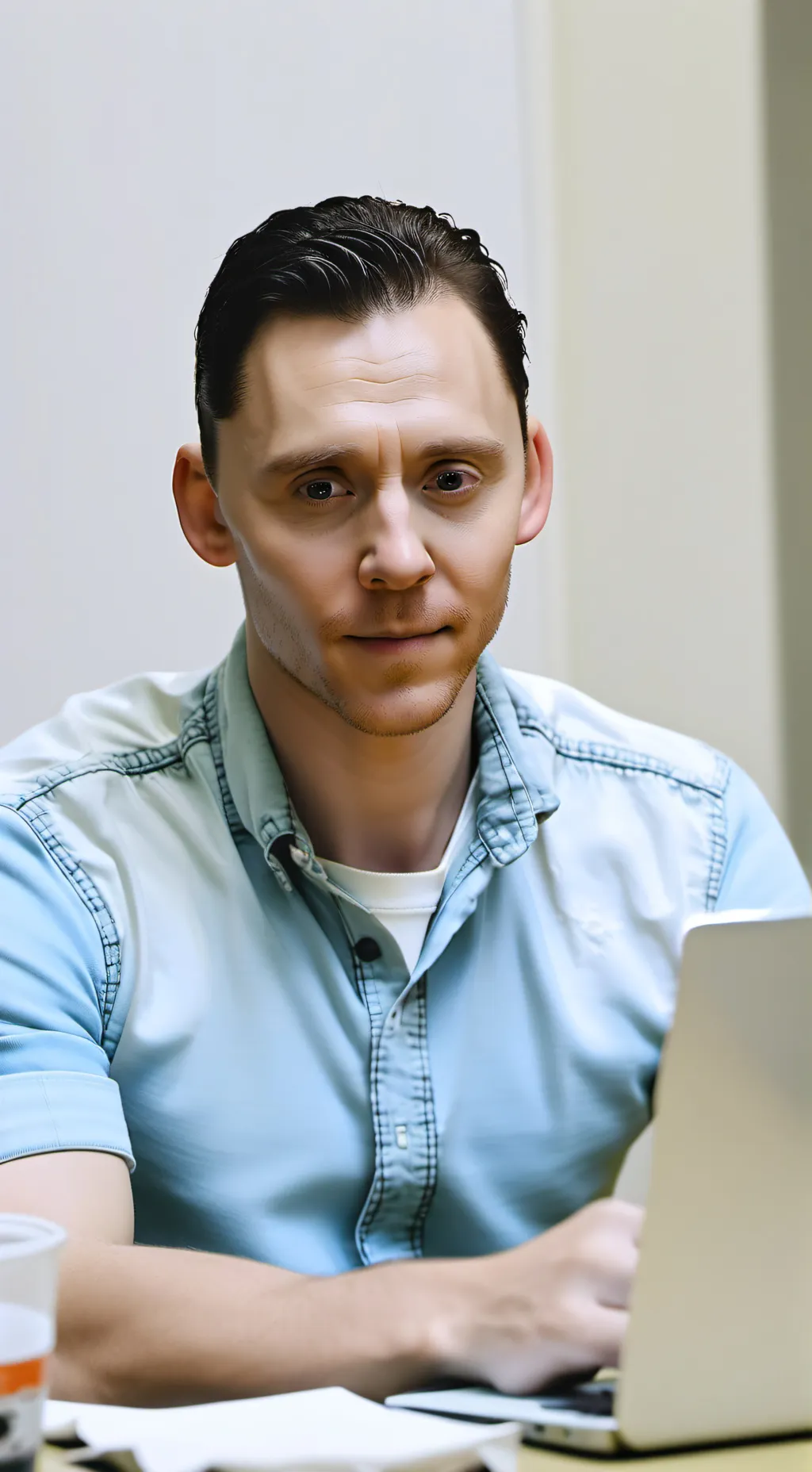ai character: Tom Hiddleston  background