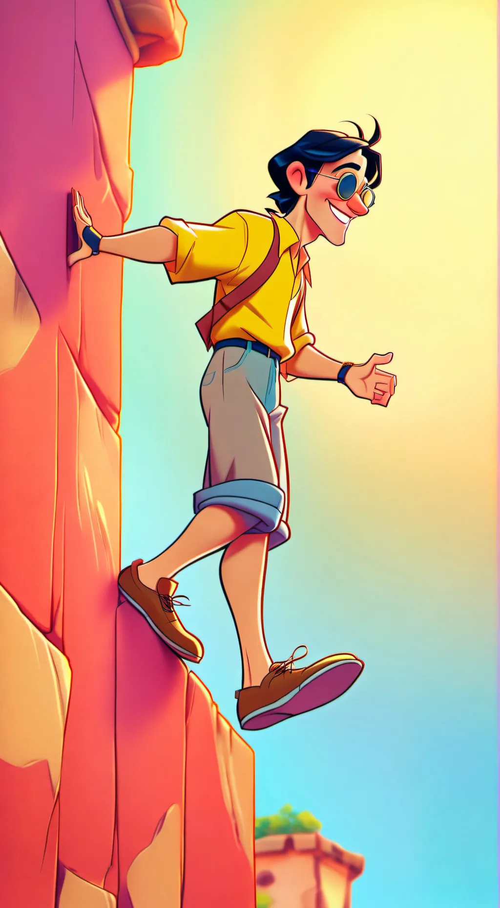 ai character: walk on wall background