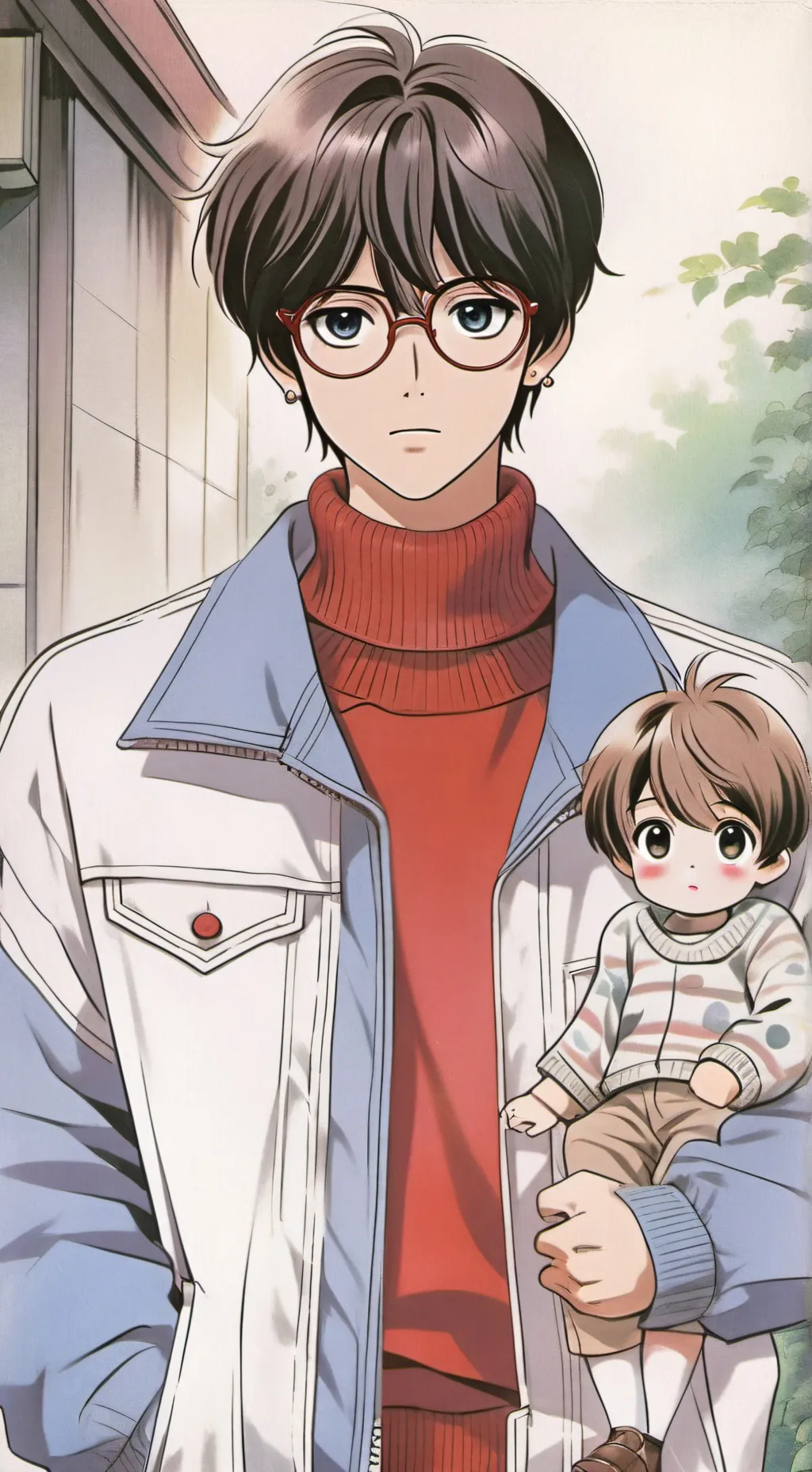 ai character: Ron as a adult background