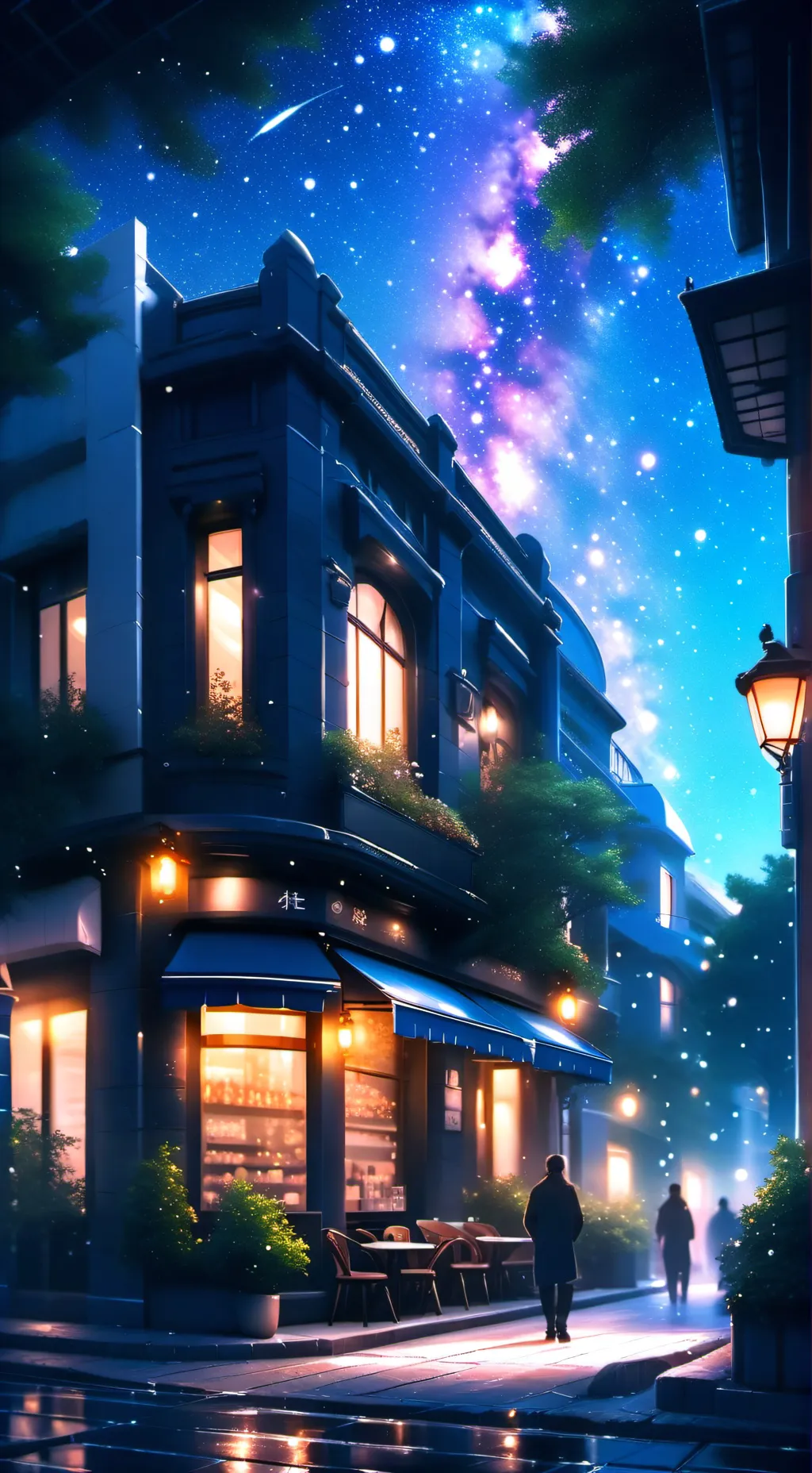 ai character: Kny cafe background