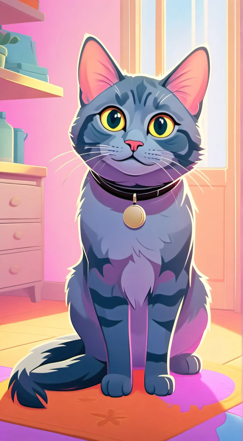 ai character: Gray background