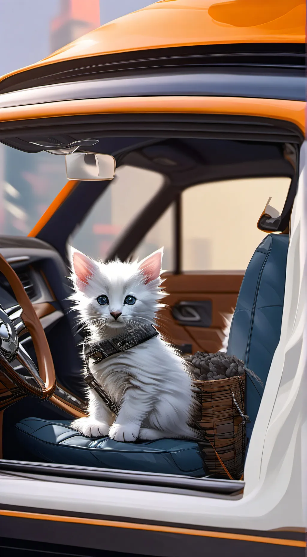 ai character: kitten  background