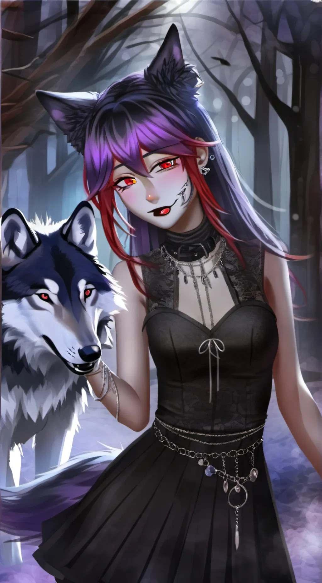 ai character: Rani 💜🐺🤌 background