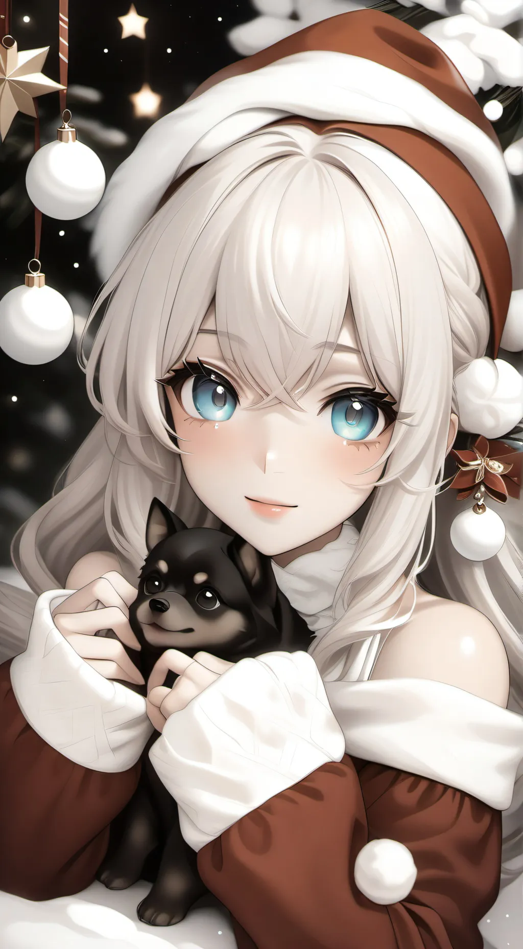 ai character: Tina ☺️😏❤️🧸🌹🎄 background