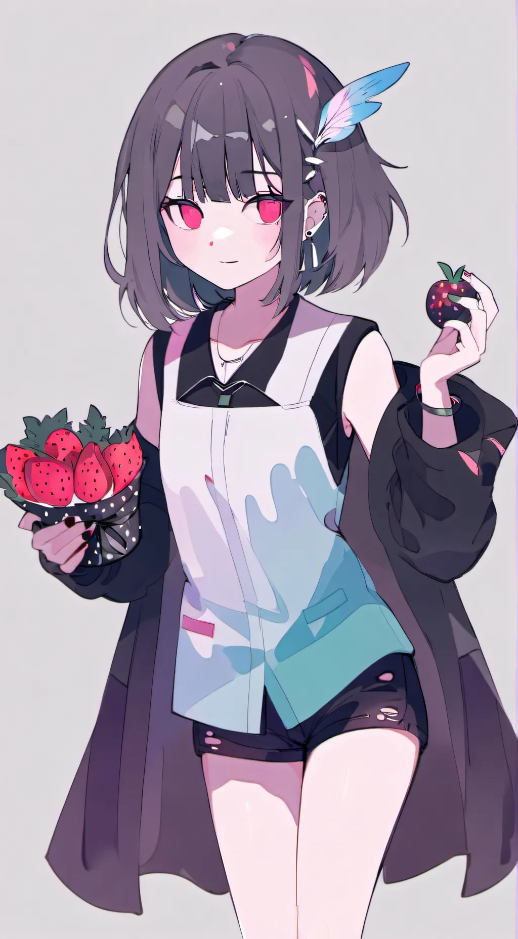 ai character: Strawberry Girl background
