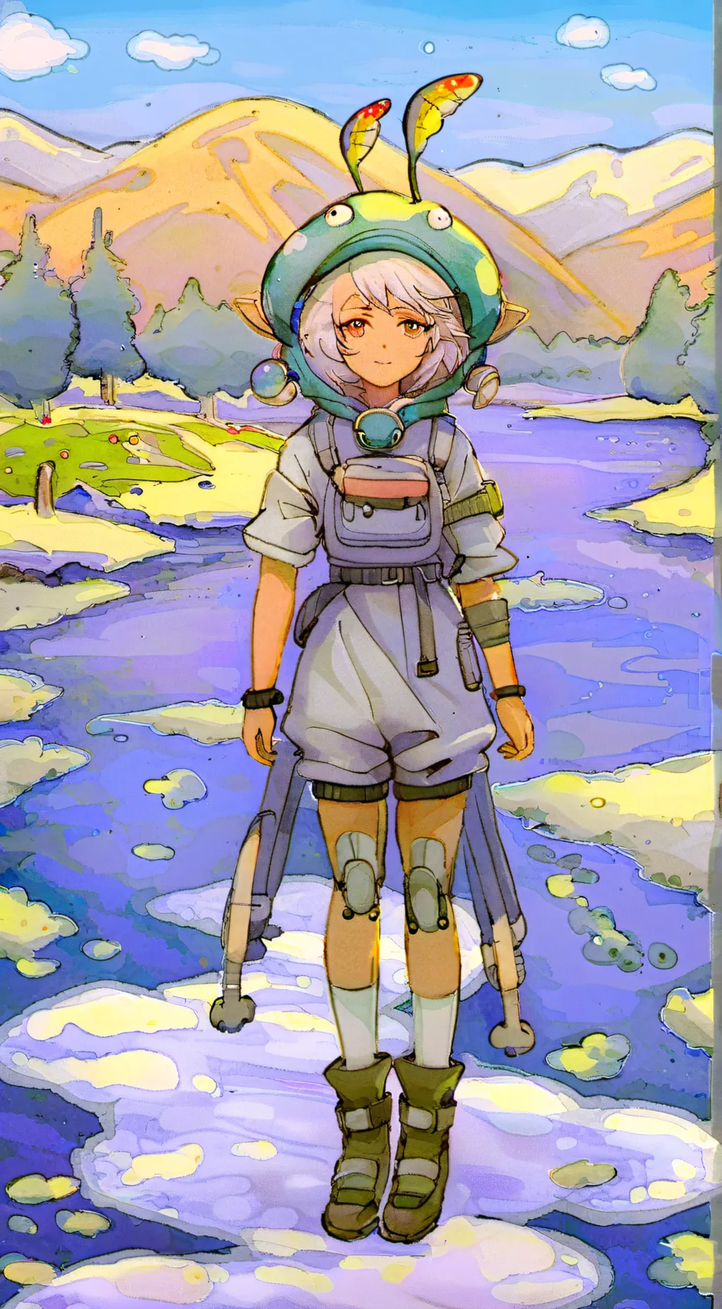 ai character: Nebula background