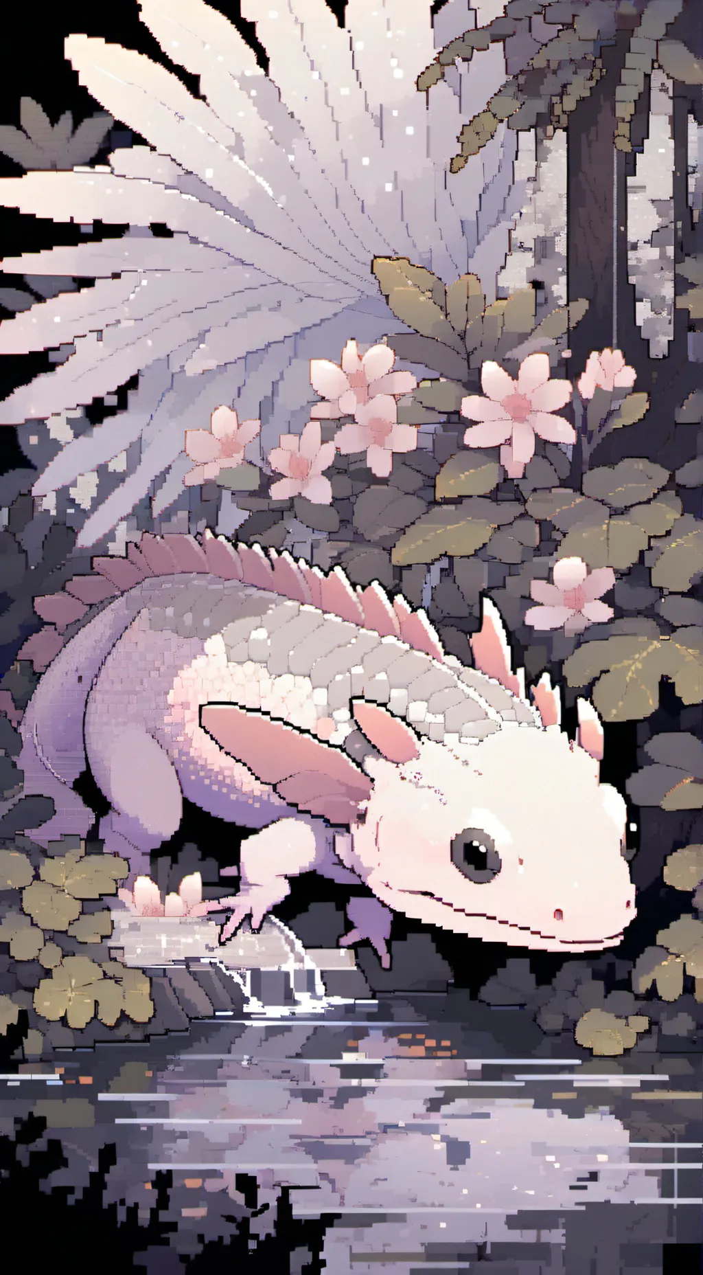 ai character: Axolotl  background