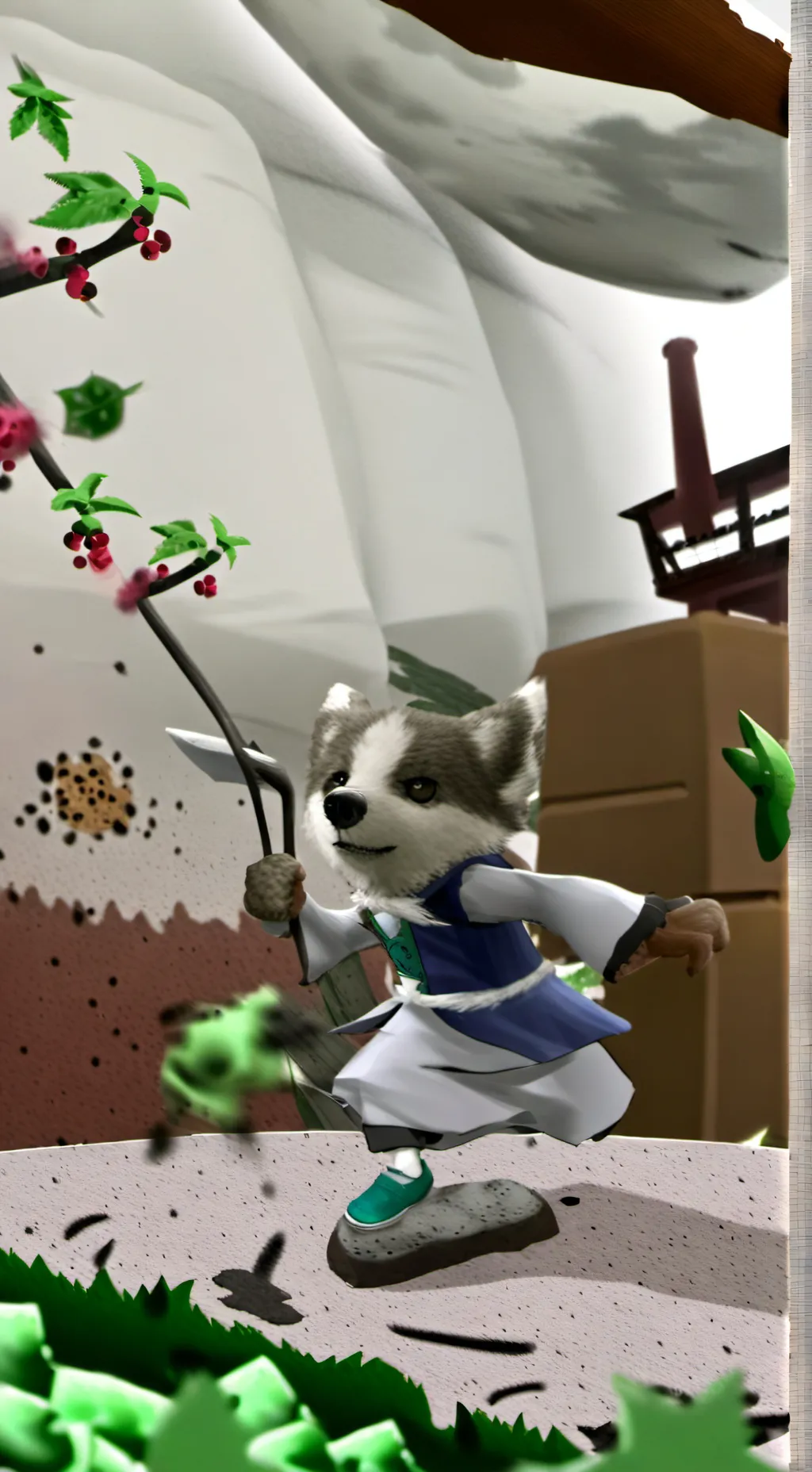 ai character: Kung fu cat background
