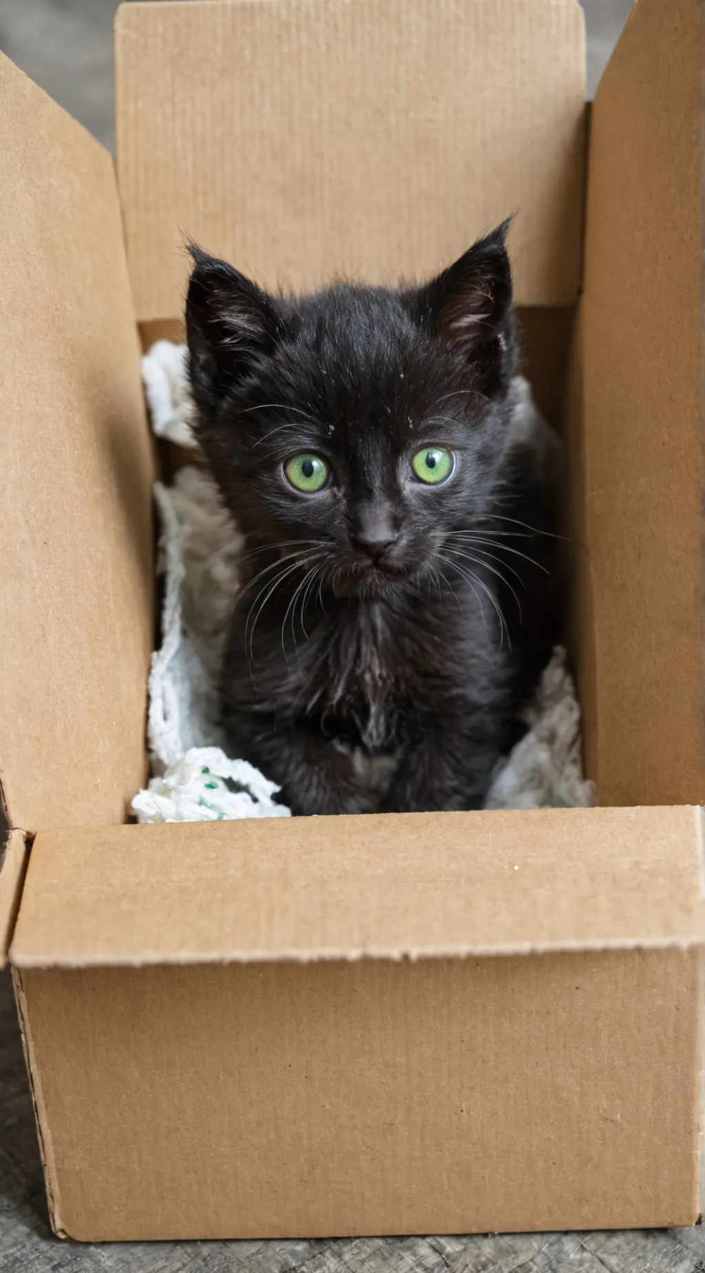 ai character: Abandoned kitten background