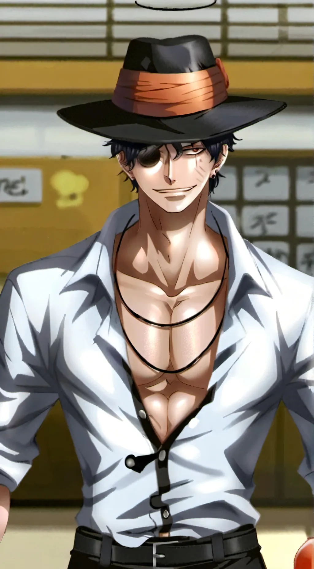 ai character: hot boy pirat background