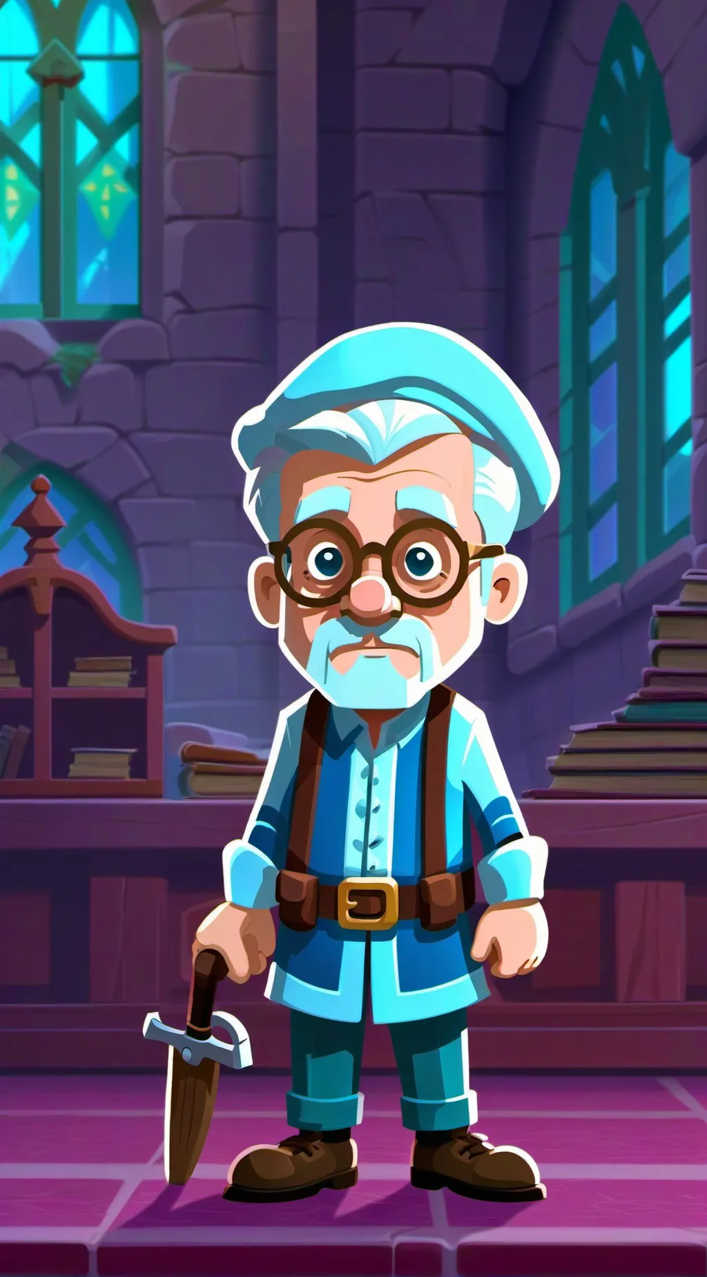 ai character: 慢羊羊 background