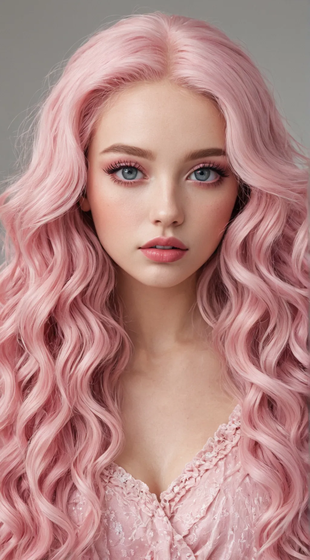 ai character: Pink background