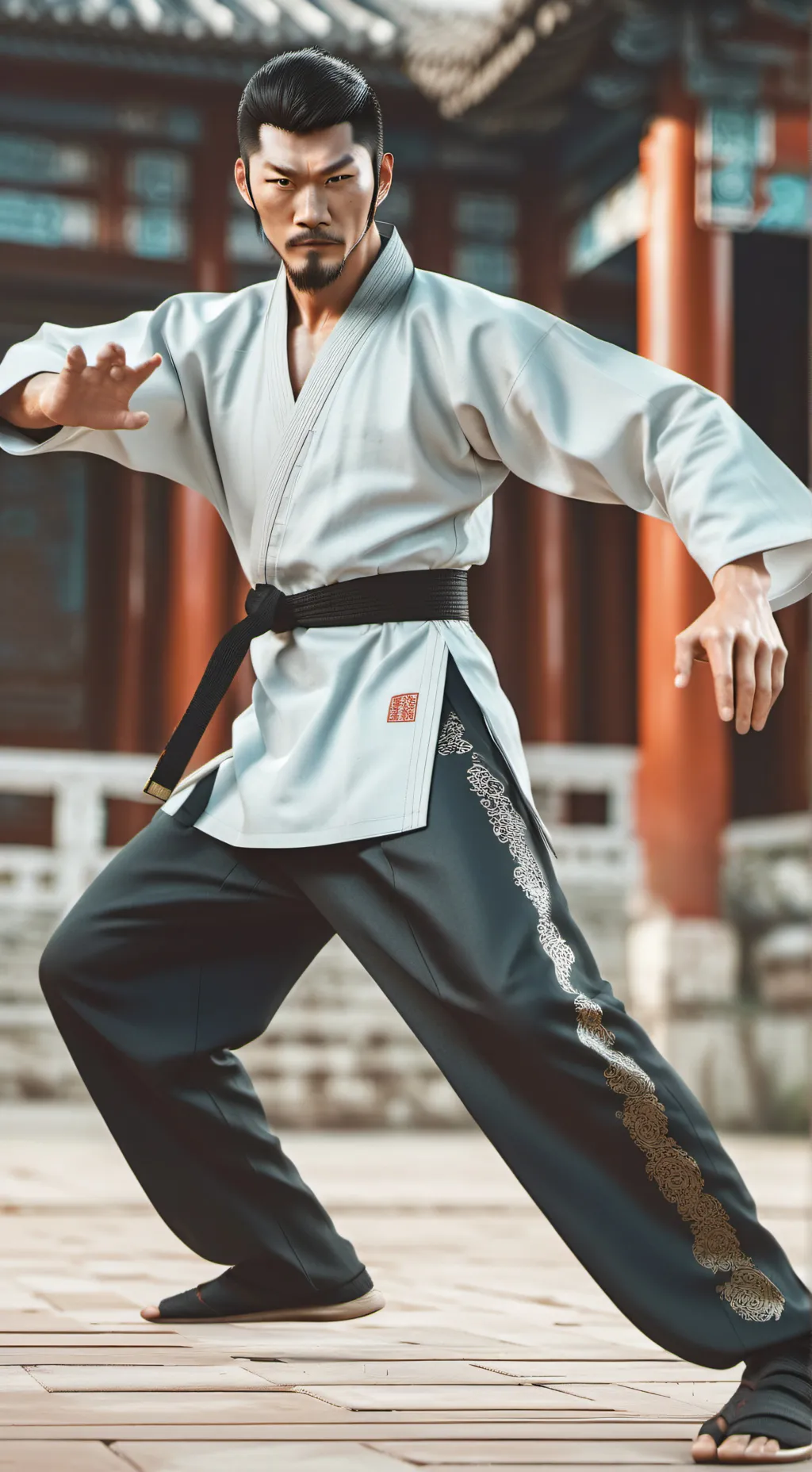 ai character: karate teacher  background