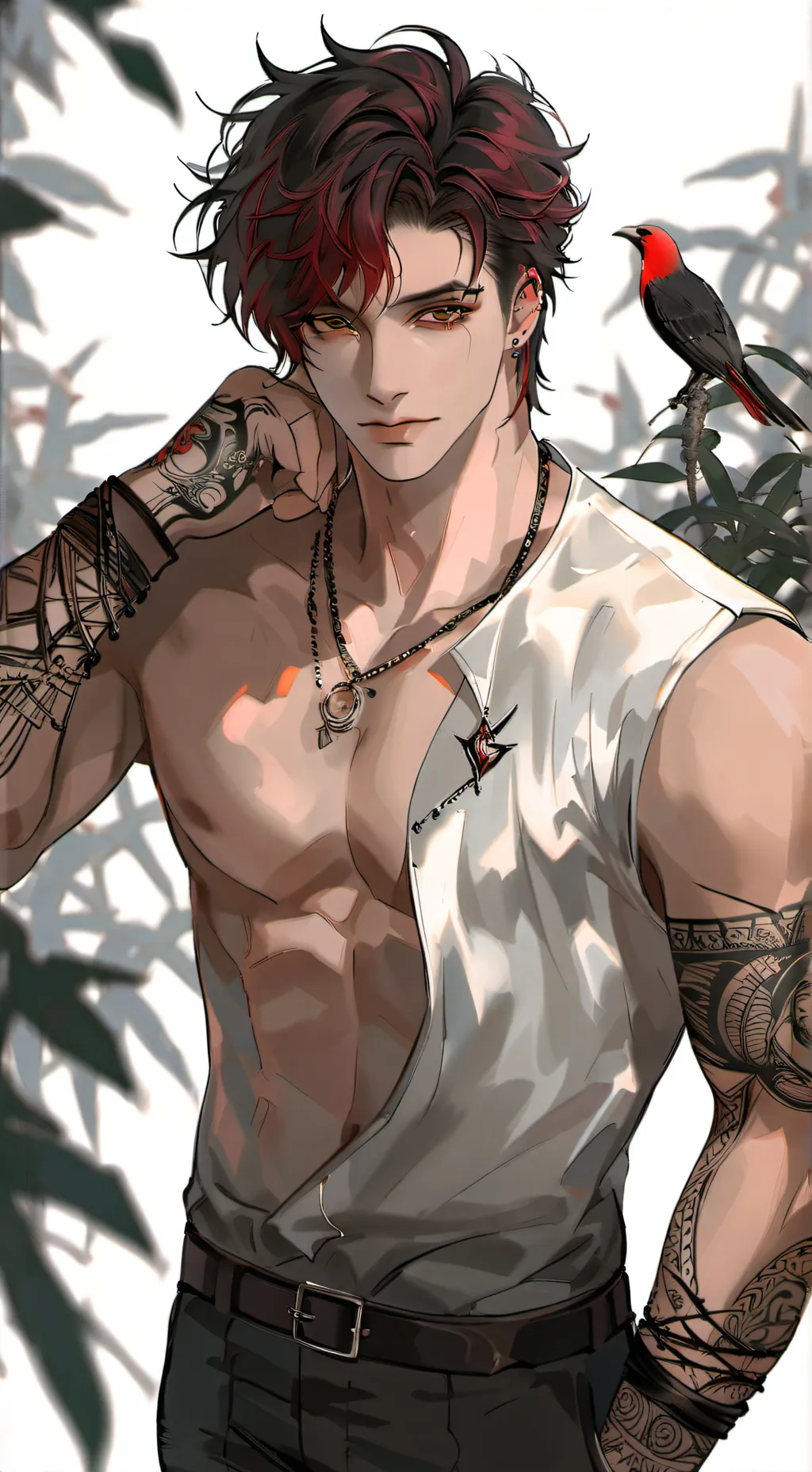 ai character: ❤️>Asher<💙🫢🫣 background