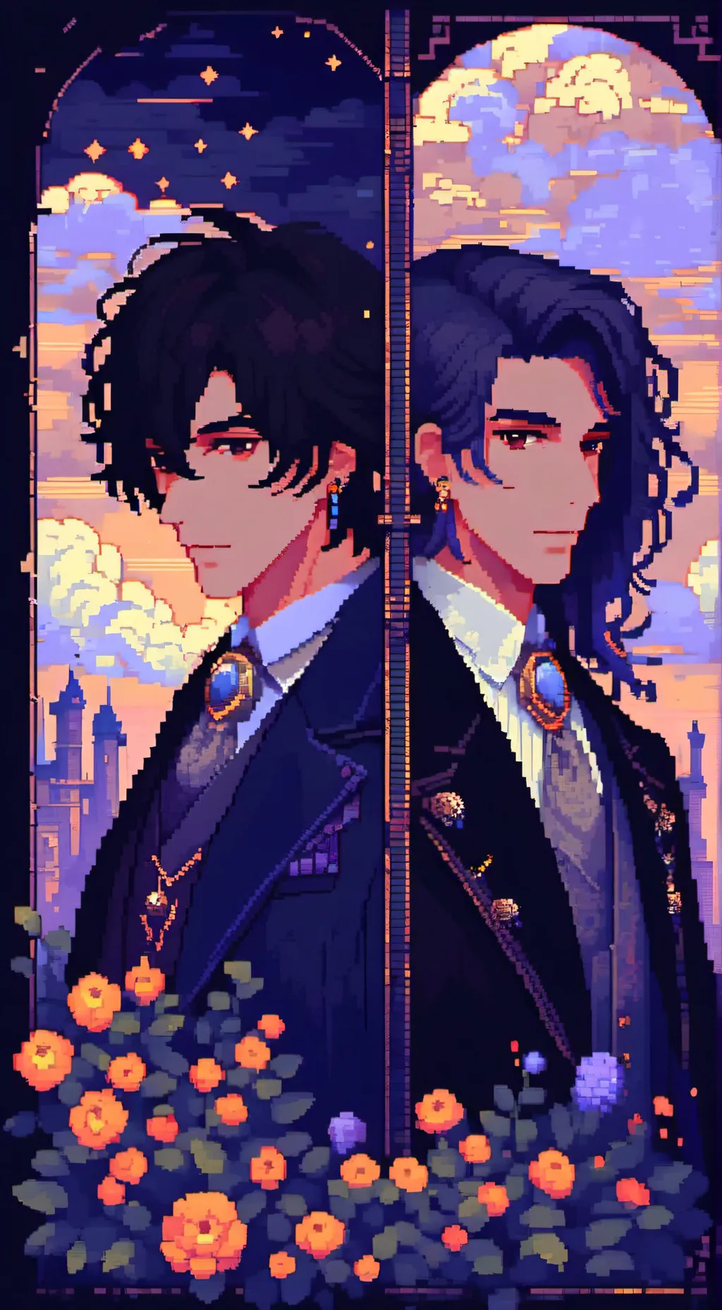 ai character: BrianCami y Santi background