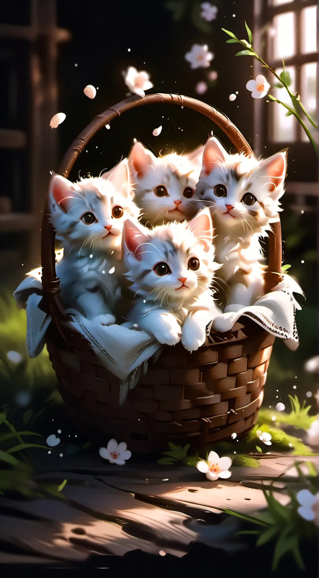 ai character: 4 Cutest kittens background