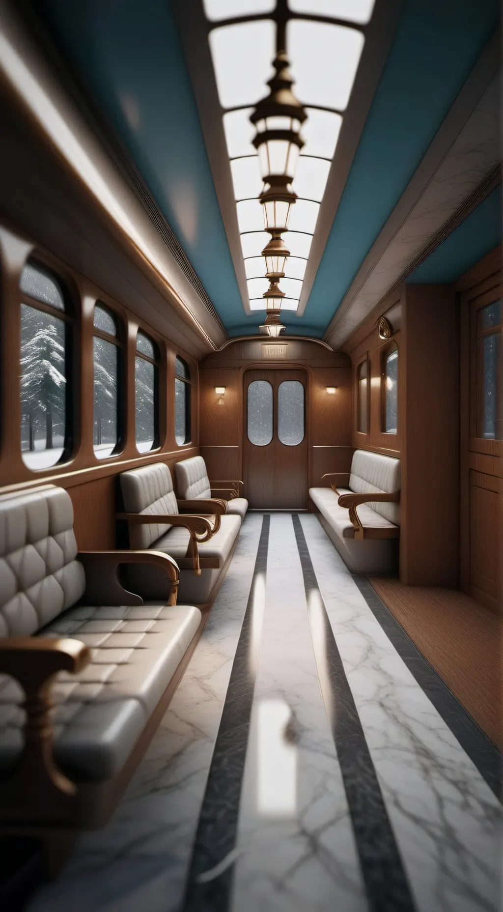 ai character: Relaxed train ride background