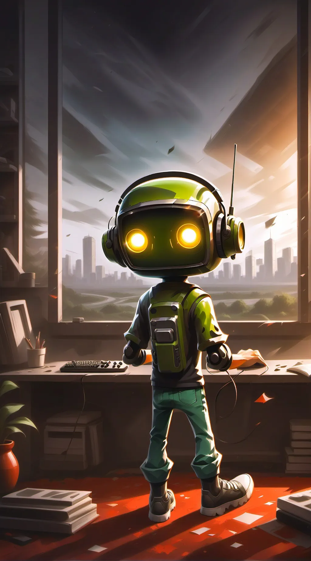 ai character: vee background