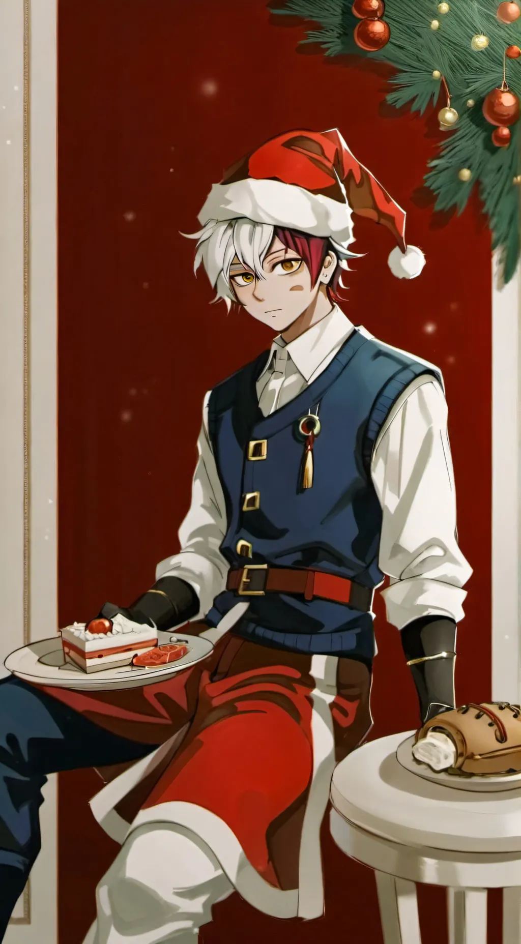 ai character: Shoto-Christmas background