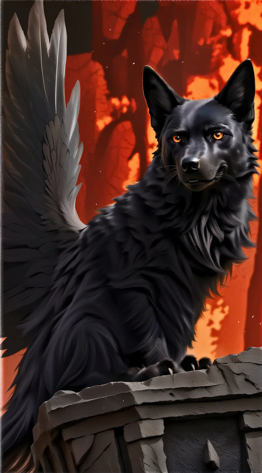 ai character: Black background