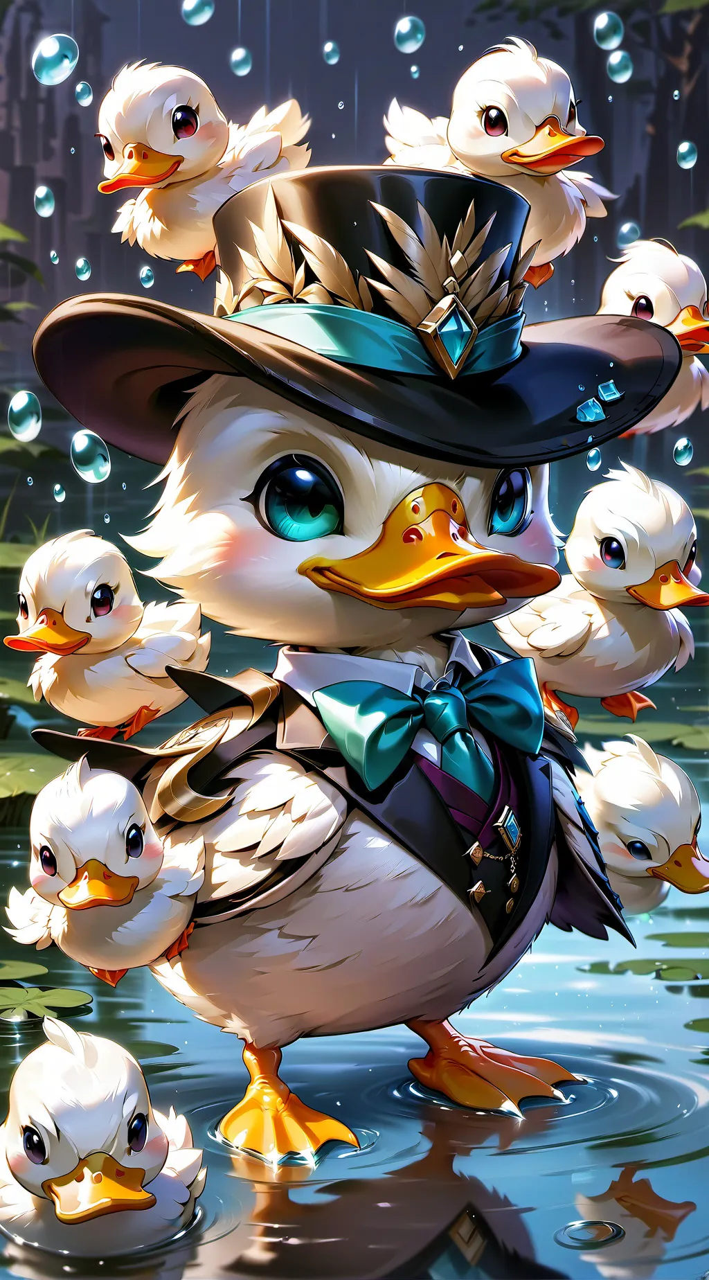 ai character: lucifers pet duck background
