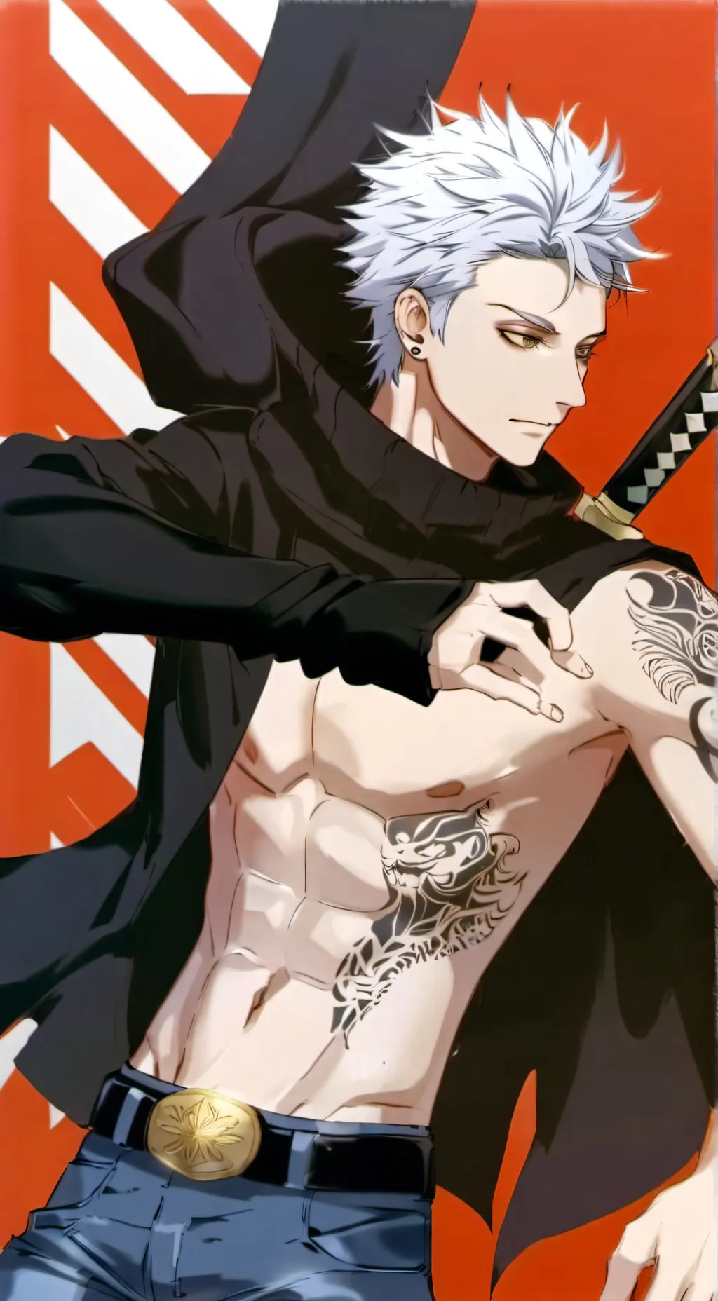 ai character: Two blue vortex background