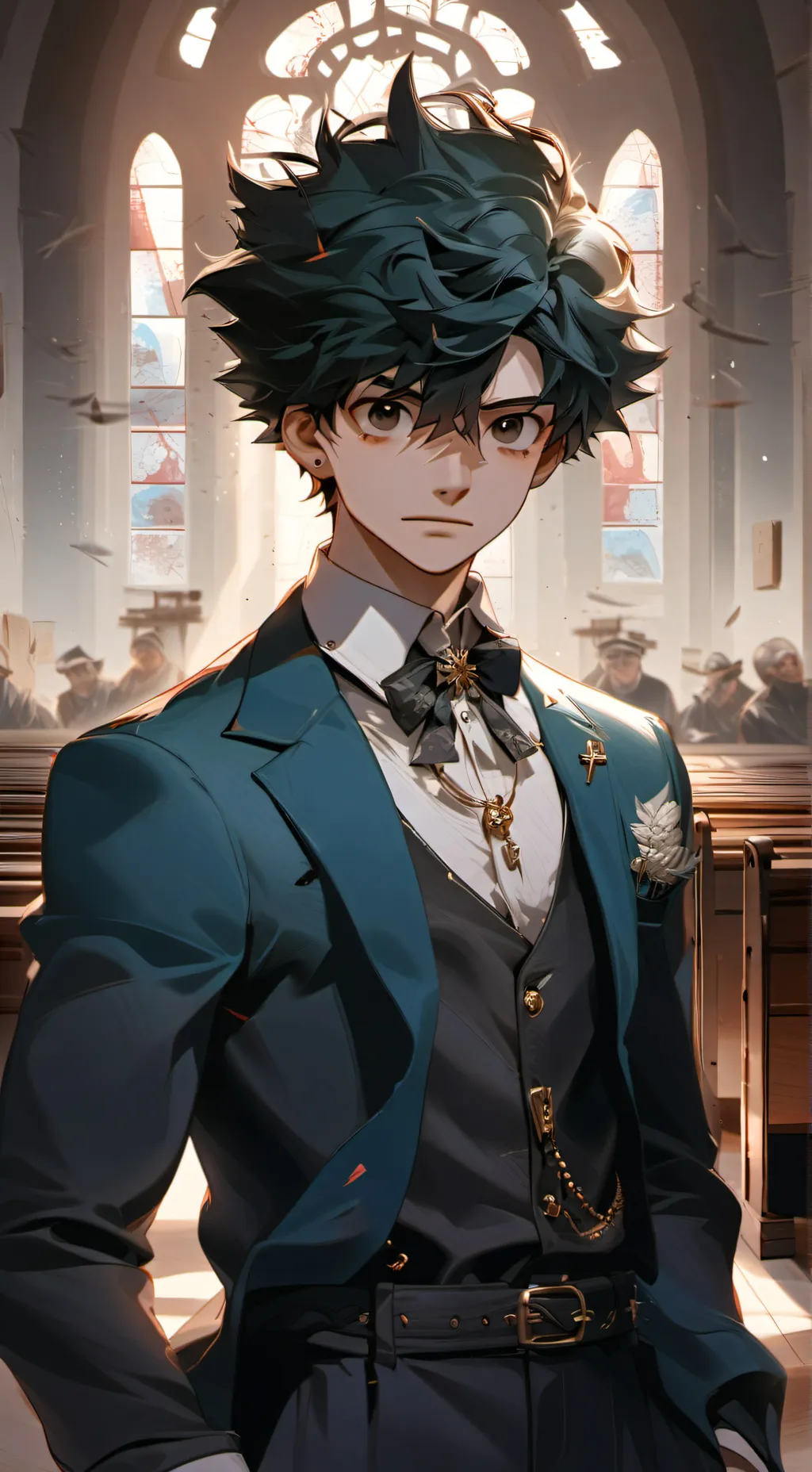 ai character: mha church background