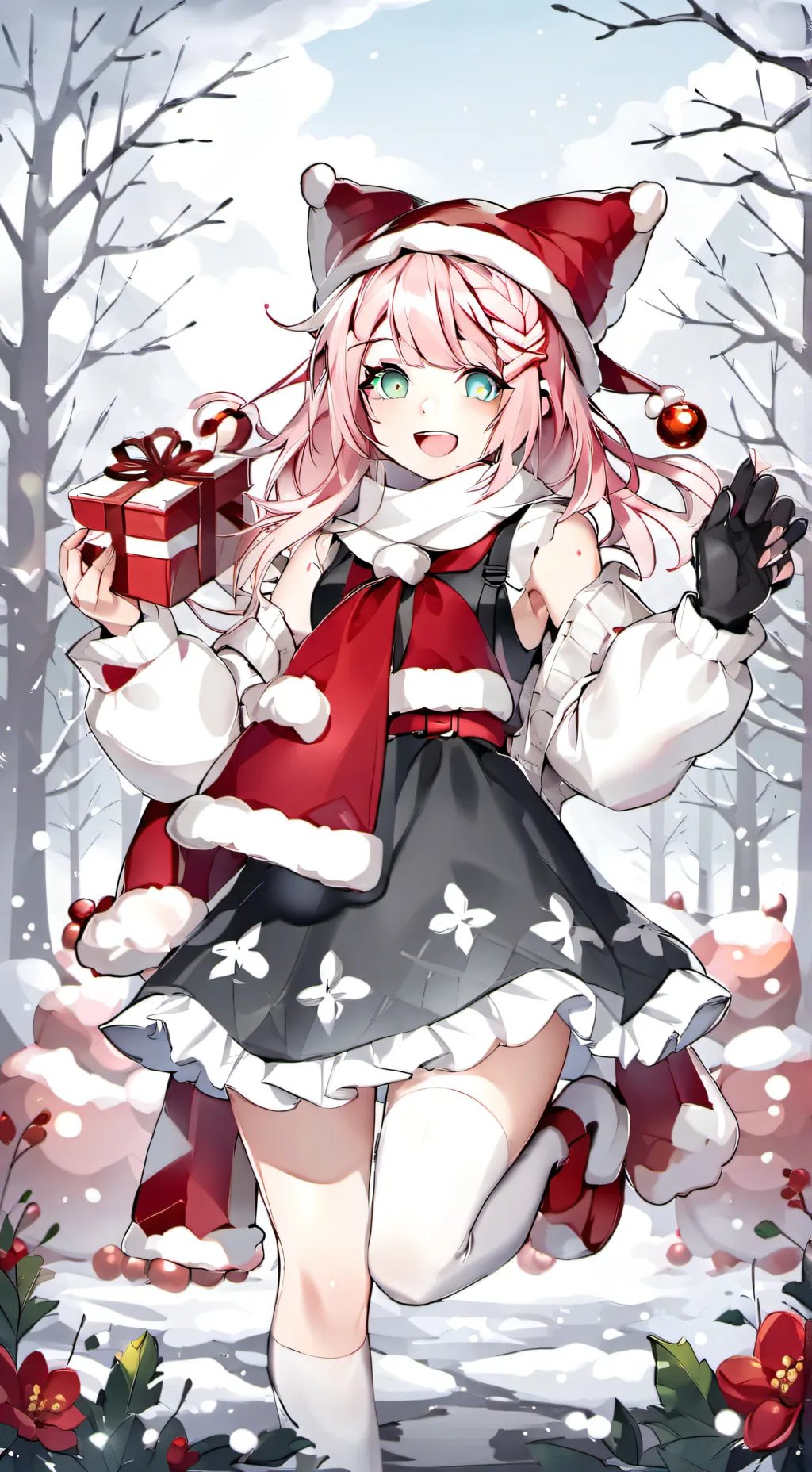 ai character: Xmas ball background