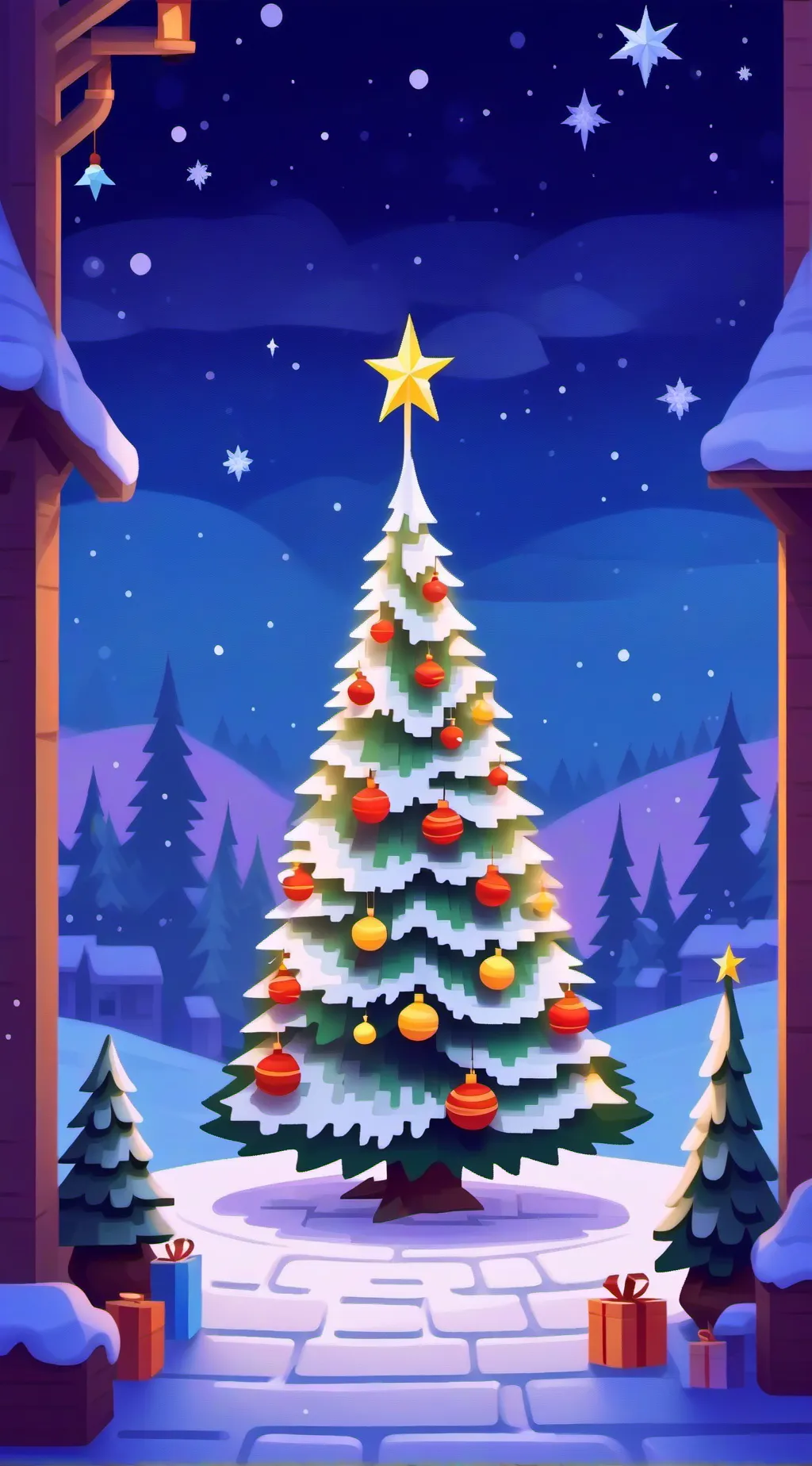 ai character: MHA Christmas  background