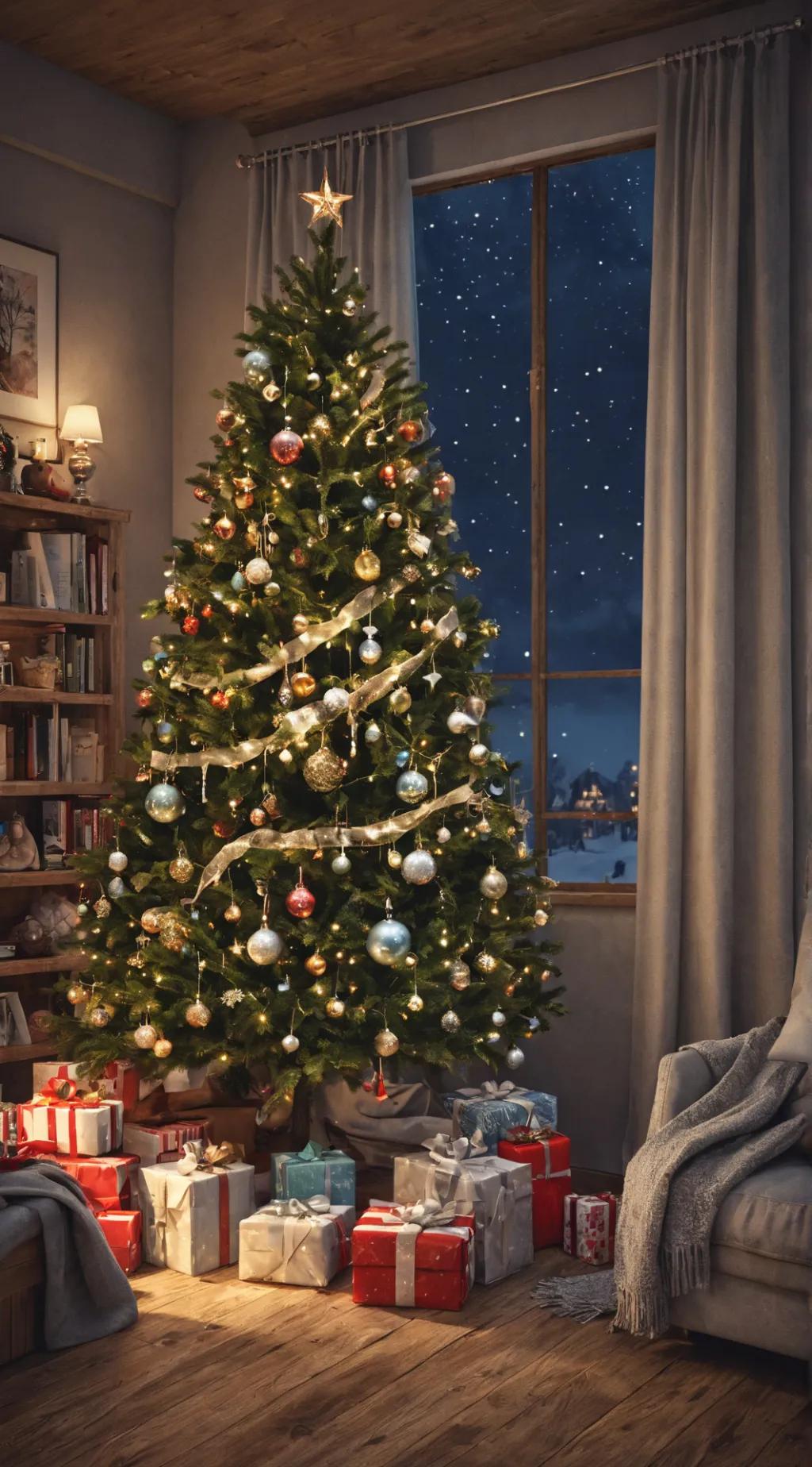 ai character: Christmas sleepove background