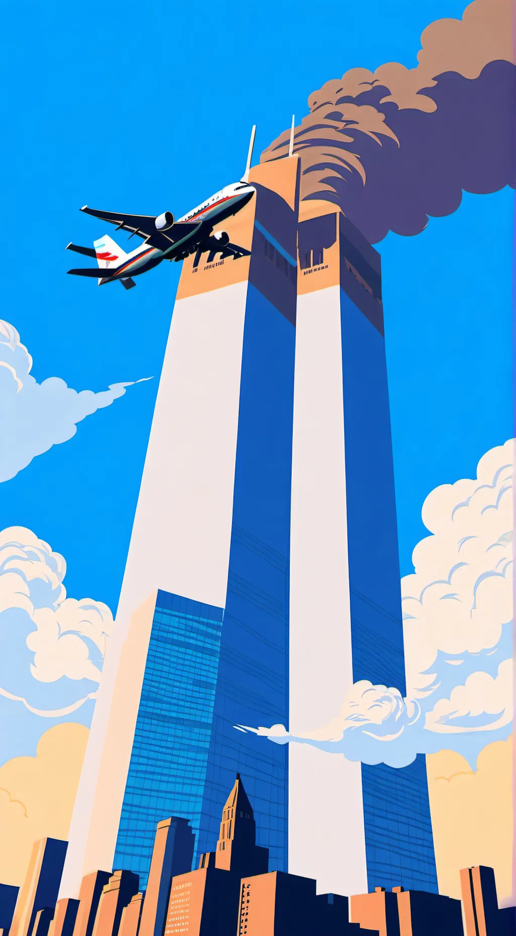 ai character: Moment before 9/11 background