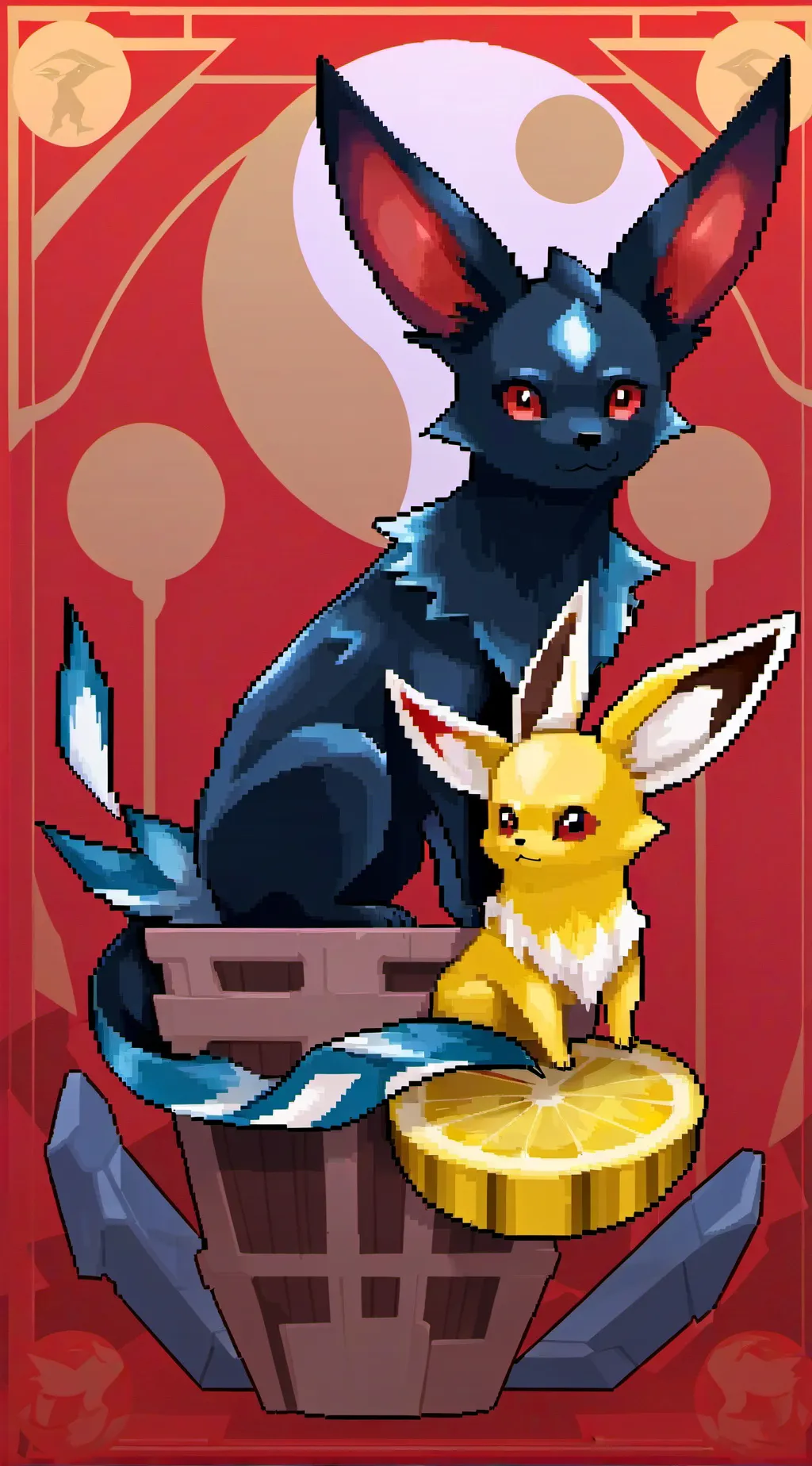ai character: umbreon x Jolteon  background