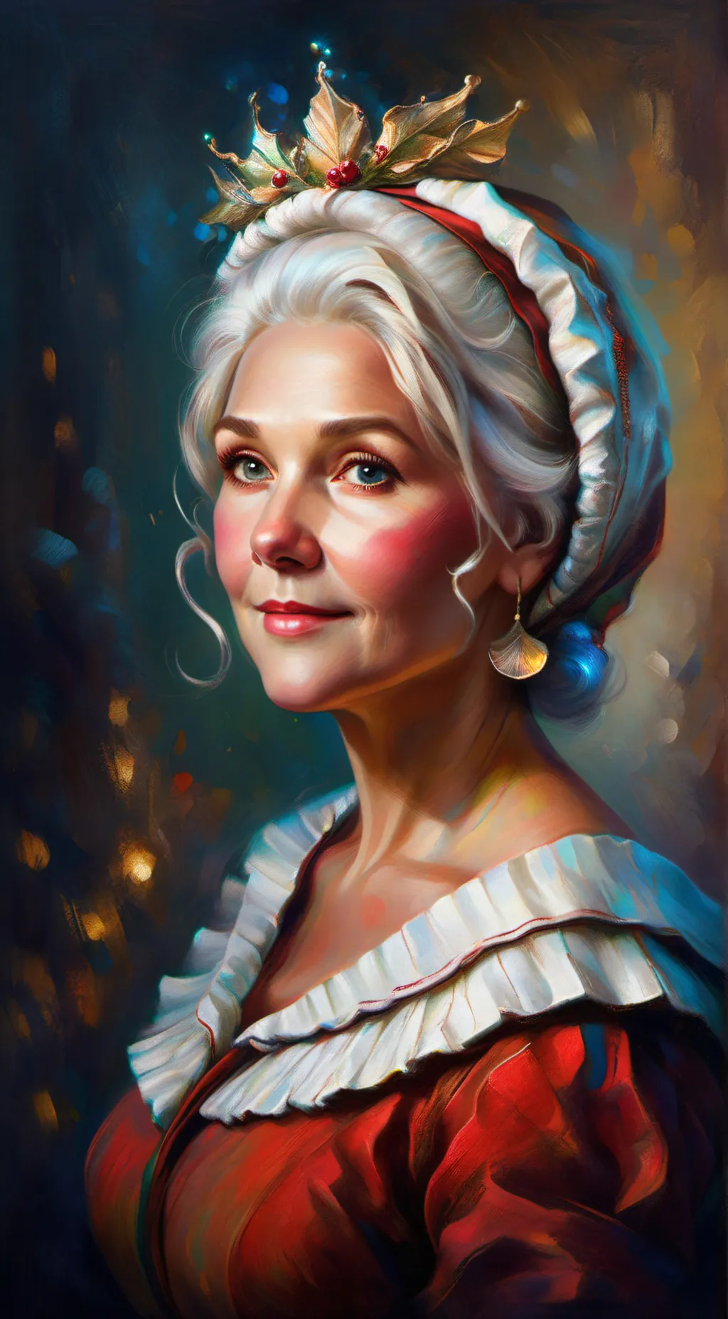 ai character: Mrs claus background