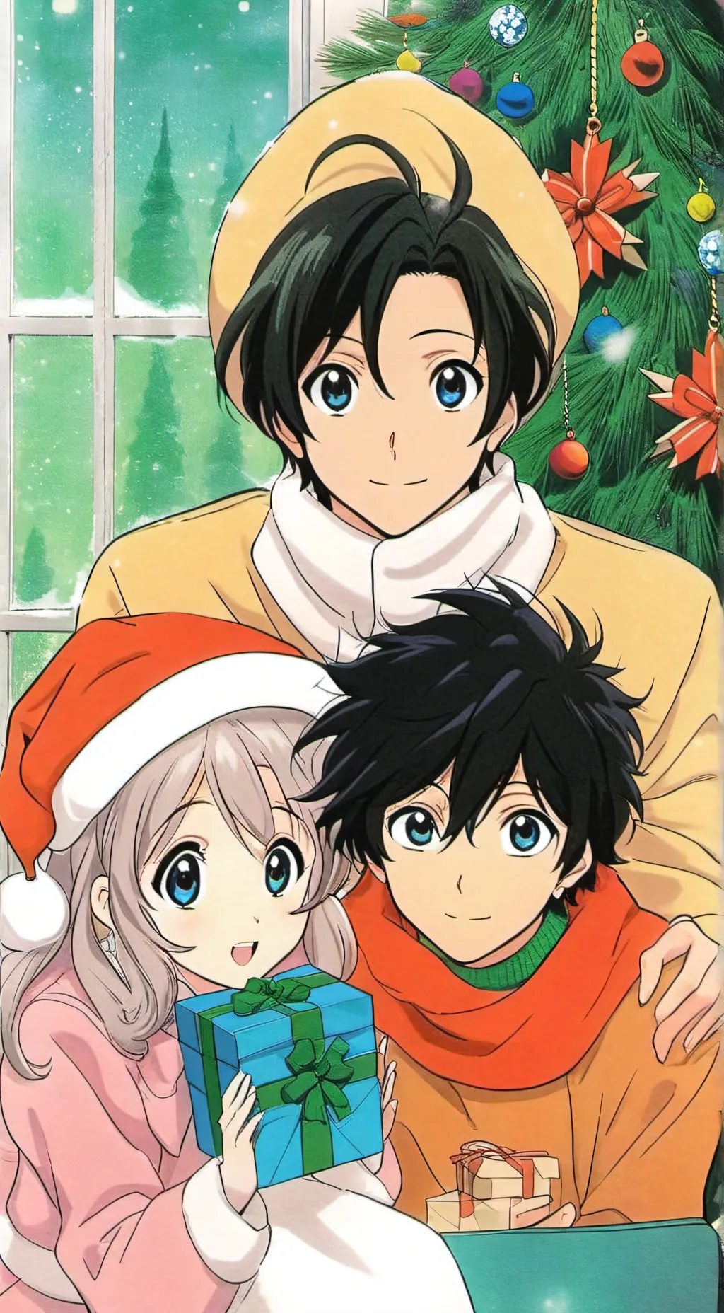 ai character: Mha Christmas ￼ background