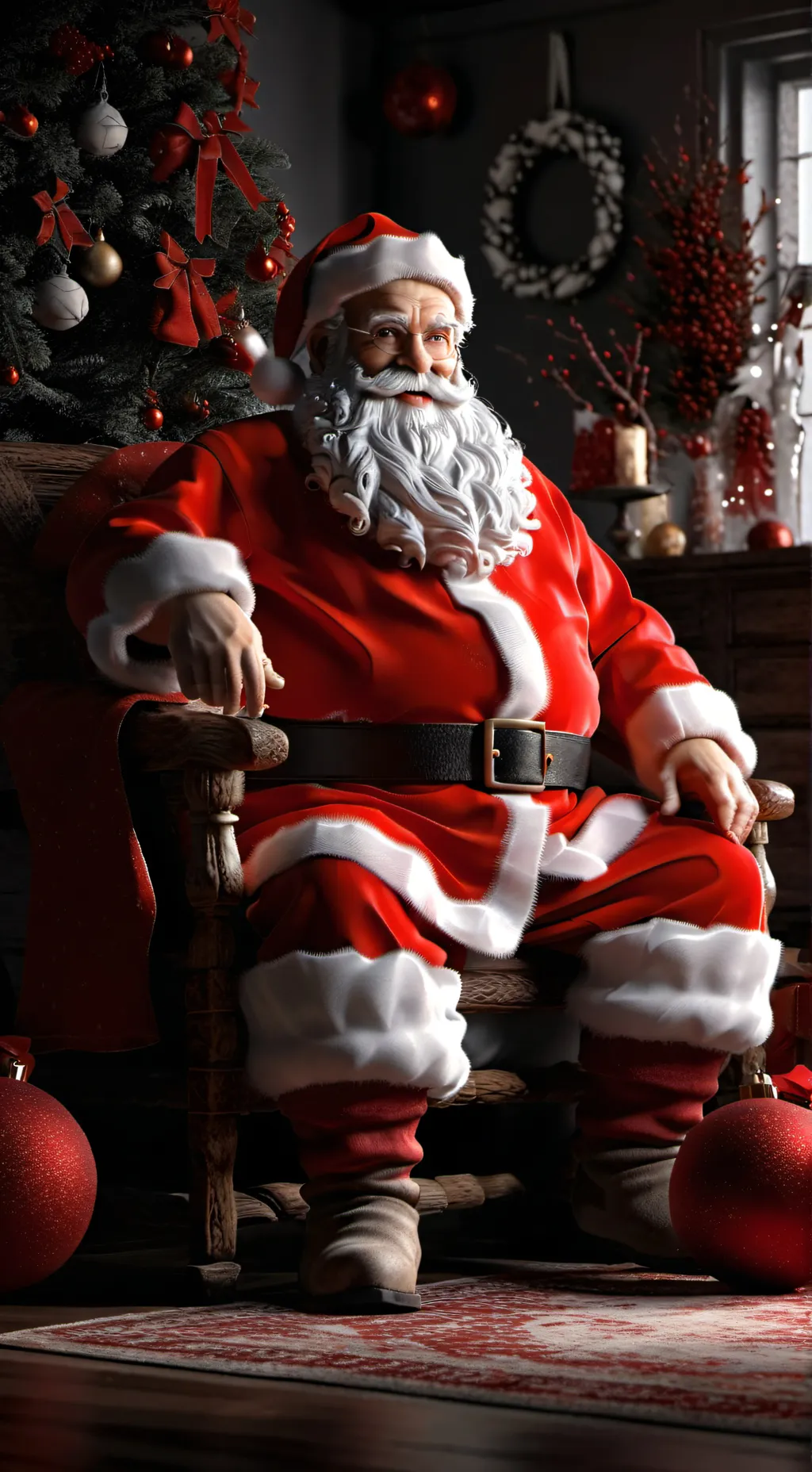 ai character: Santa Claus  background