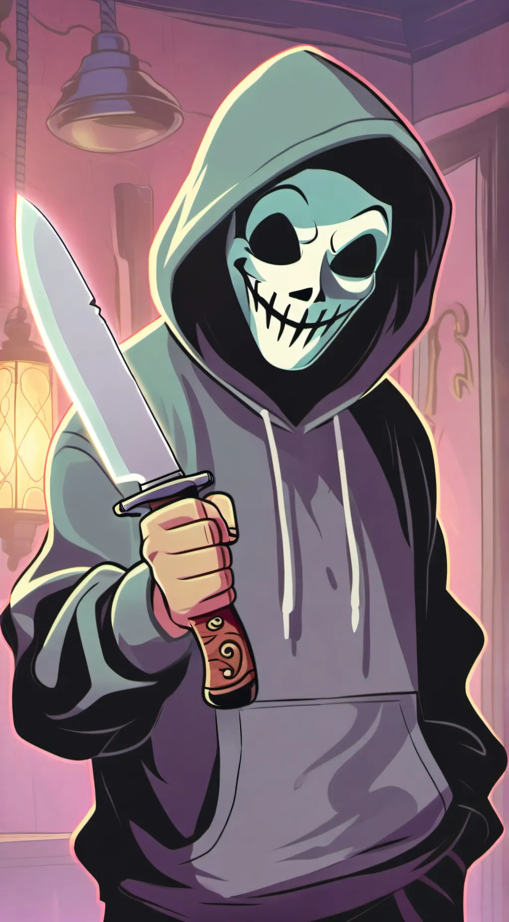 ai character: ghostface background